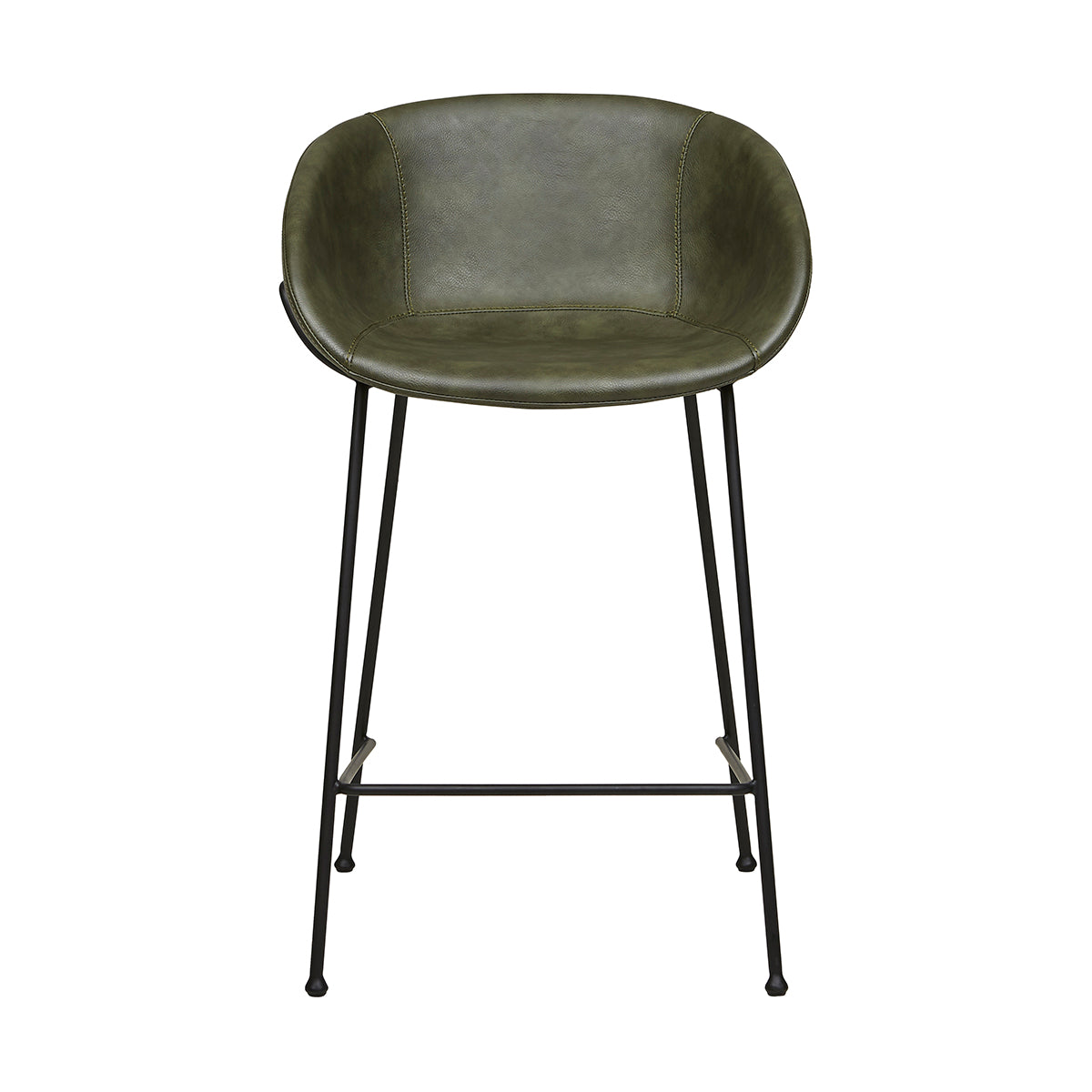 Premium Duke Leatherette Bar Stool (26 Inch Height) - Modern PU Leather Counter Height Stool for Kitchen Island, Breakfast Bar & Home Pub Decor