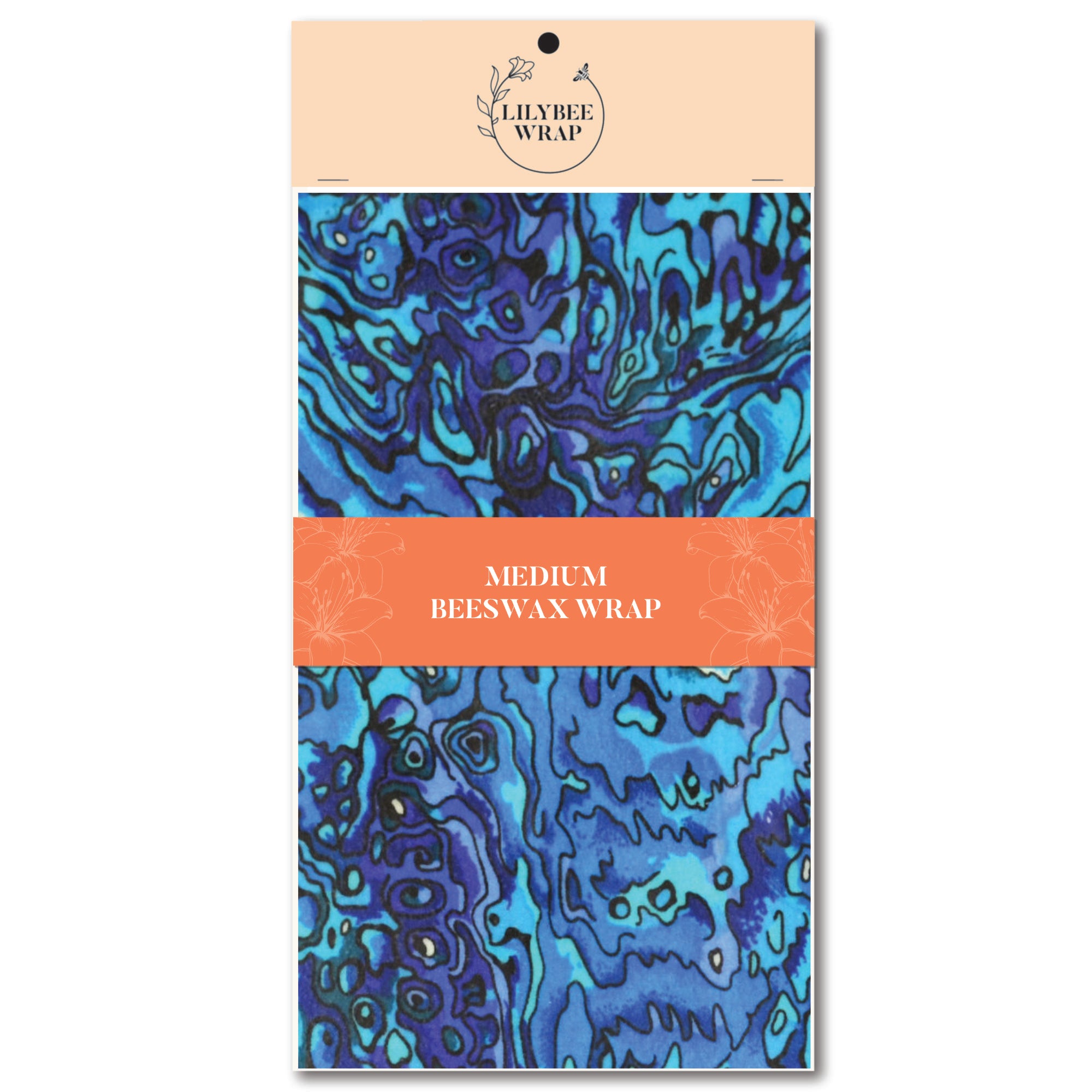 Eco-Friendly Beeswax Food Wraps - Reusable Sustainable Paua Blue Wax Wraps for Food Storage, Sandwich Wrapping & Fresh Produce Preservation | Plastic-Free Kitchen Essentials