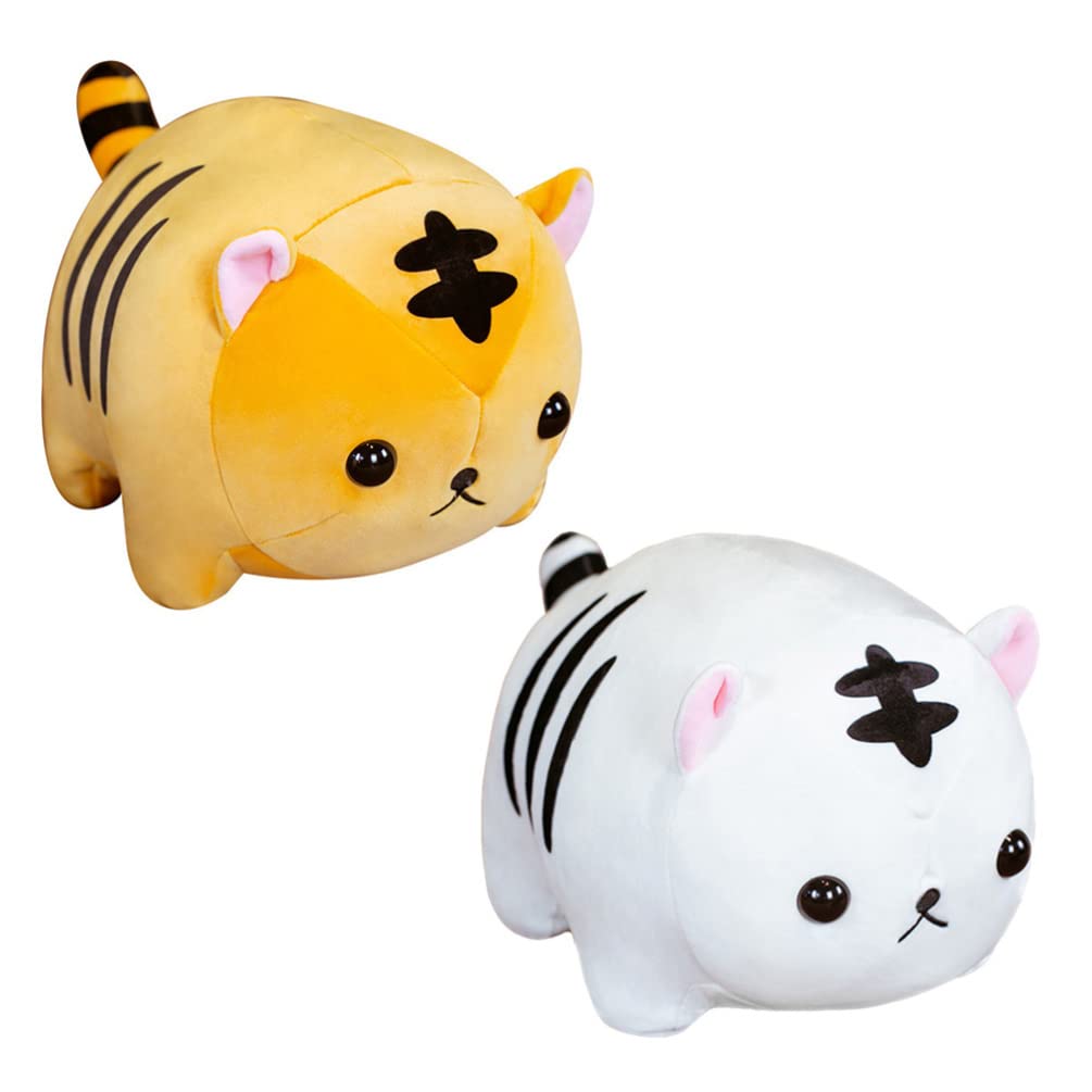 ABOOFAN 2Pcs Soft Fluffy Tiger Plush Toy - Cute Stuffed Animal Pillow for Kids, Perfect Gift for New Year, Birthday & Graduation | Great for Bedroom Decor, Nursery Cuddling & Party Favors