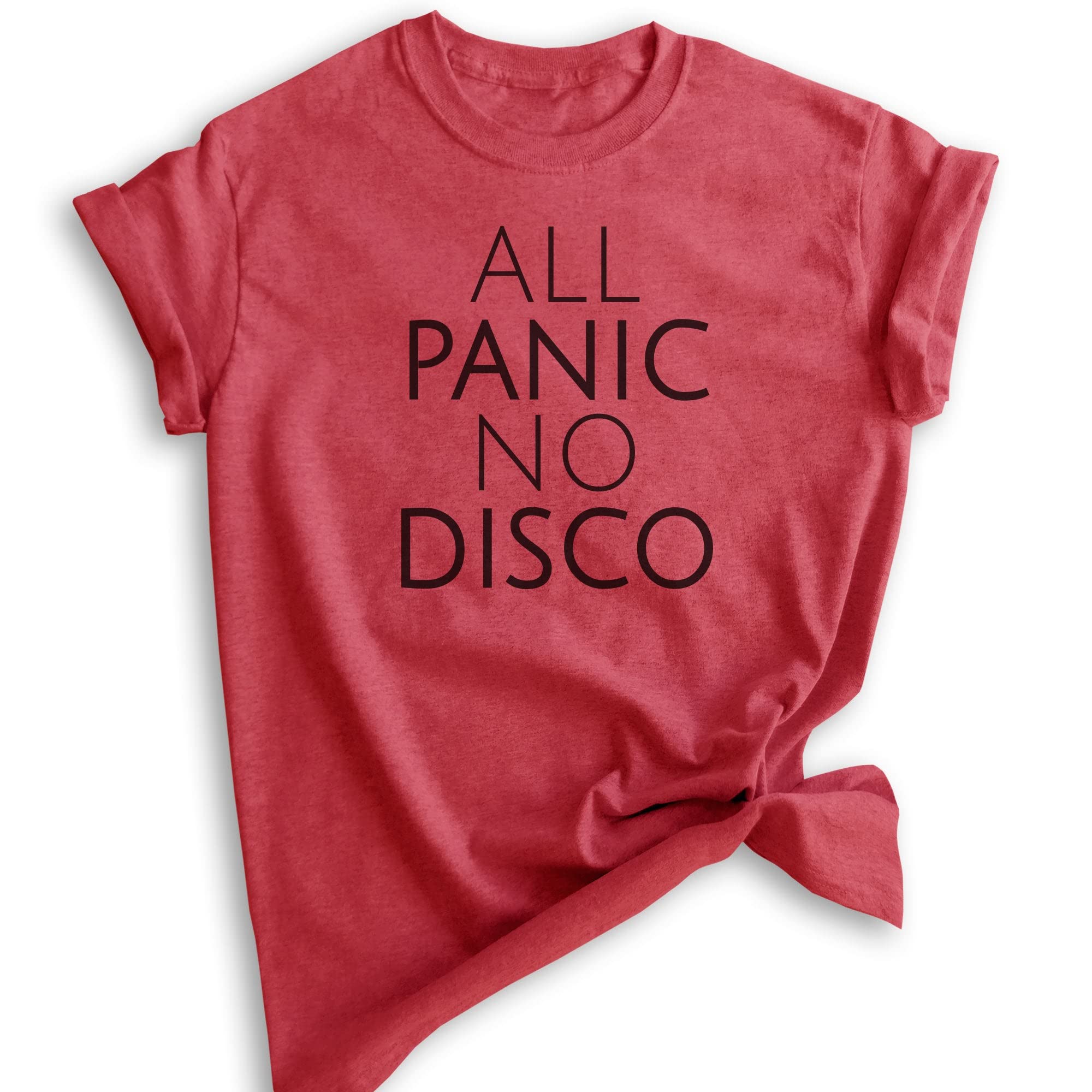 All Panic No Disco Shirt - Unisex Anxiety Relief T-Shirt for Men & Women - Funny Nervous Introvert Graphic Tee - Perfect for Social Events, Parties & Everyday Wear