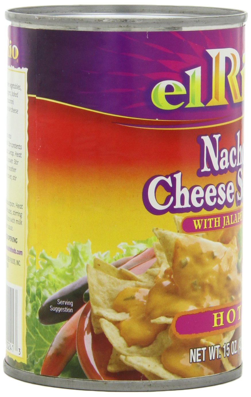 El Rio Hot Nacho Cheese Sauce - 15 Oz Can (Pack of 12) | Restaurant Style Nacho Cheese Dip for Parties, Movie Nights & Game Day Snacks | Gluten-Free & Delicious Mexican Food Topping