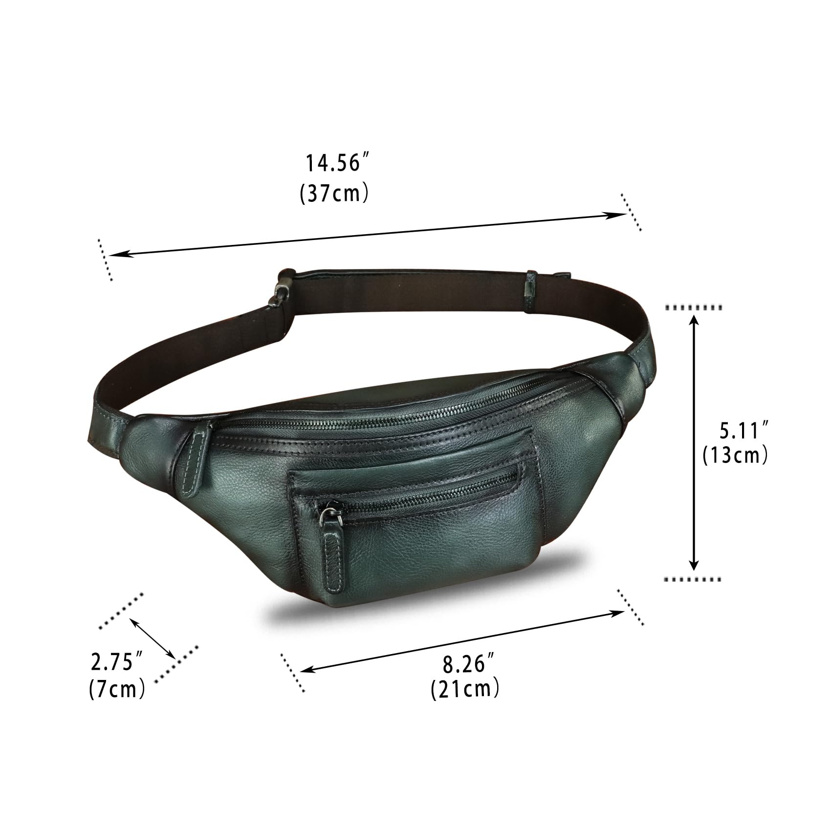 Vintage Genuine Leather Fanny Pack for Men & Women - Handmade Leather Waist Bag, Sling Backpack, Crossbody Purse (Dark Grey) | Perfect for Travel, Hiking & Everyday Use