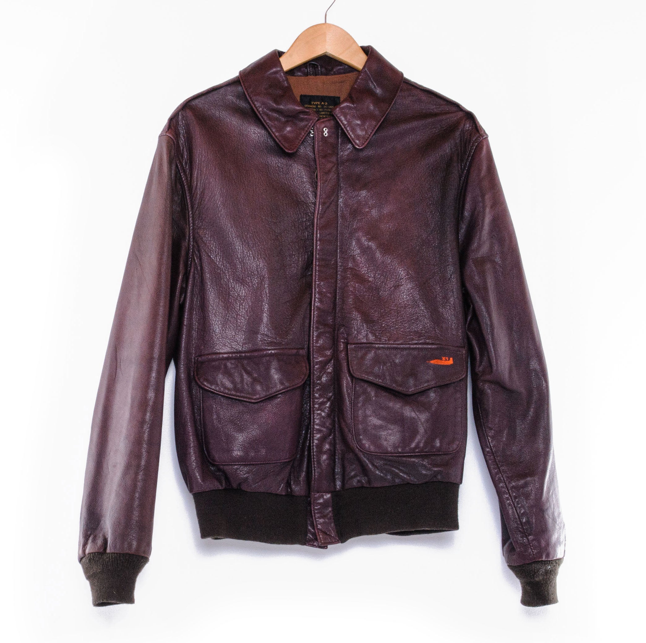 Vintage USAF US Air Force A2 Flight Leather Jacket - Genuine Goatskin, Size 44 Large - Perfect for Military Enthusiasts & Vintage Fashion Collectors