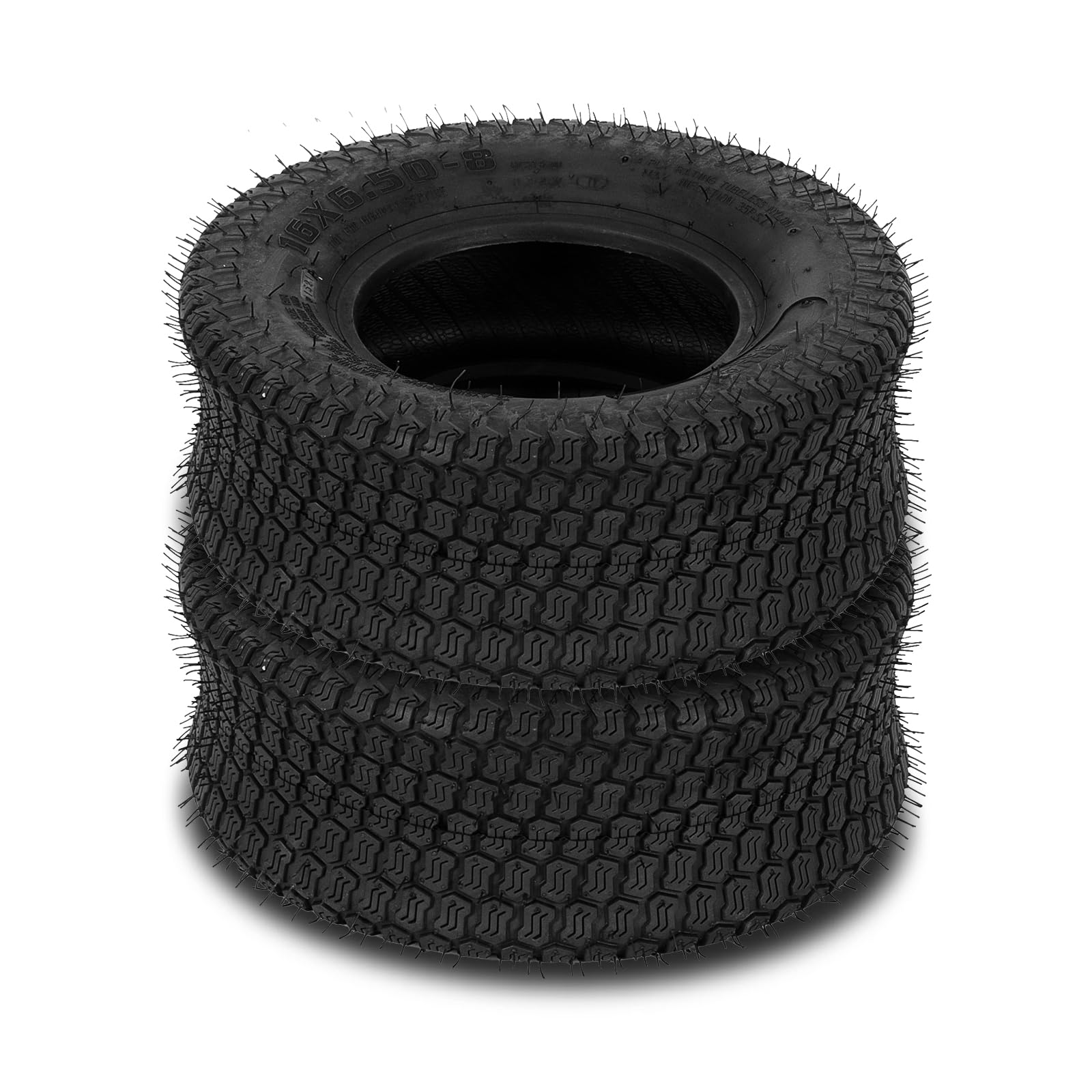 Set of 2 16x6.50-8 Lawn Mower Tires - 2PR Load Range B for Garden Carts & Utility Trailers - Perfect for Yard Work, Landscaping and Outdoor Equipment