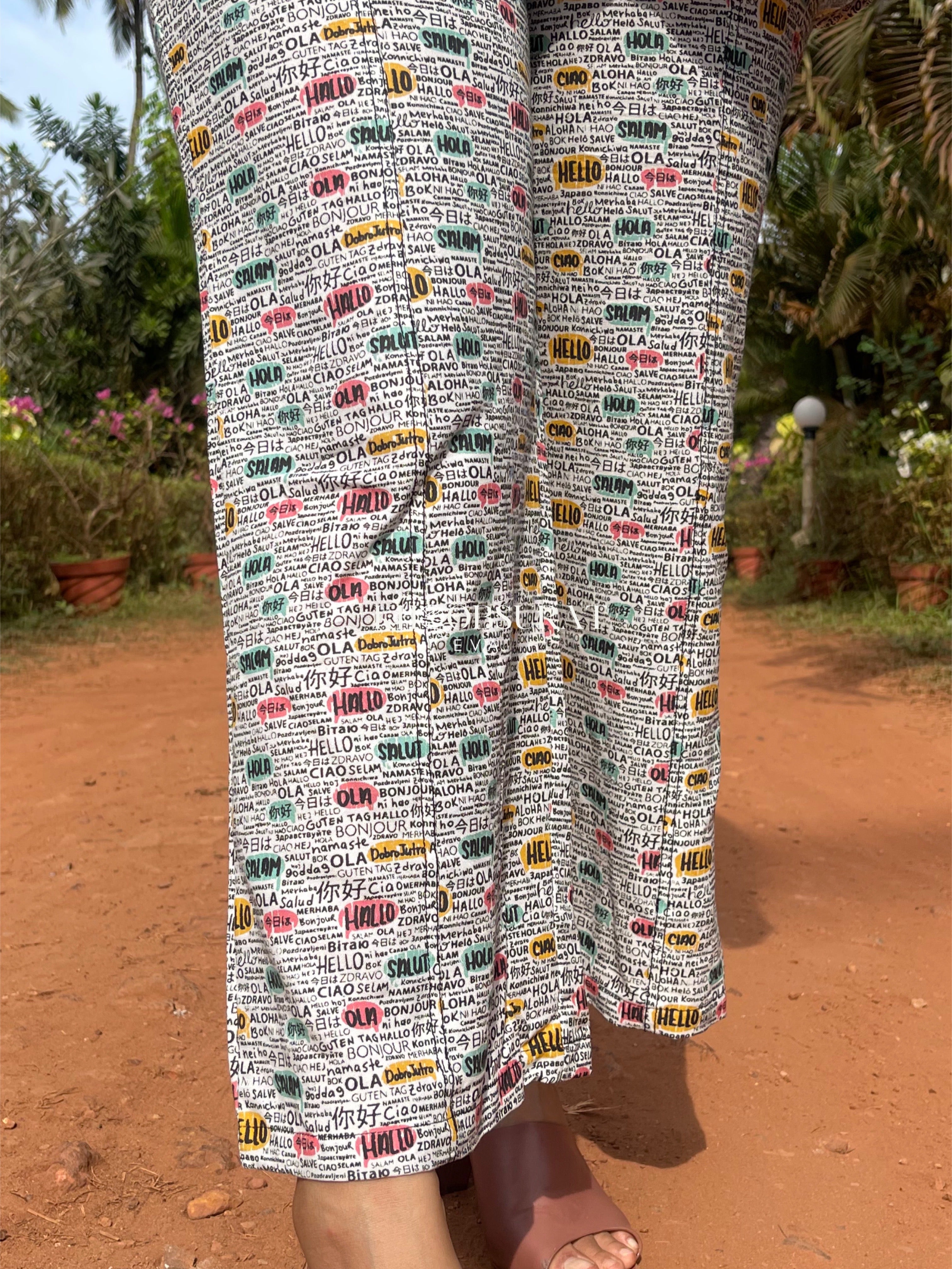 White Spring Printed Coord Set for Women - Floral Matching Outfit for Casual Wear, Spring Outings & Summer Vacations
