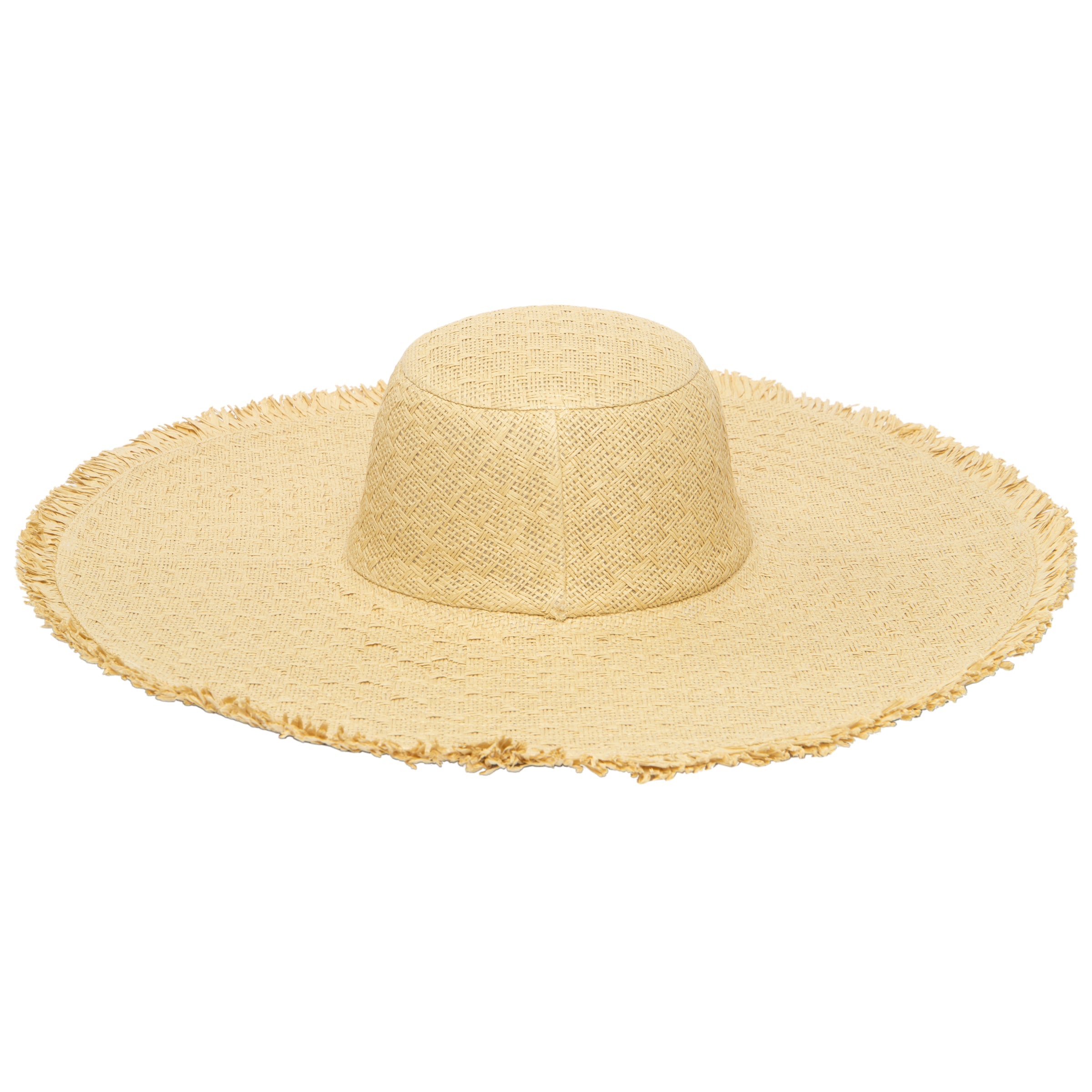 Stylish Women's Cut & Sew Textured Weave Floppy Hat with Frayed Edge - Perfect for Beach, Summer Outfits & Fashion Accessories