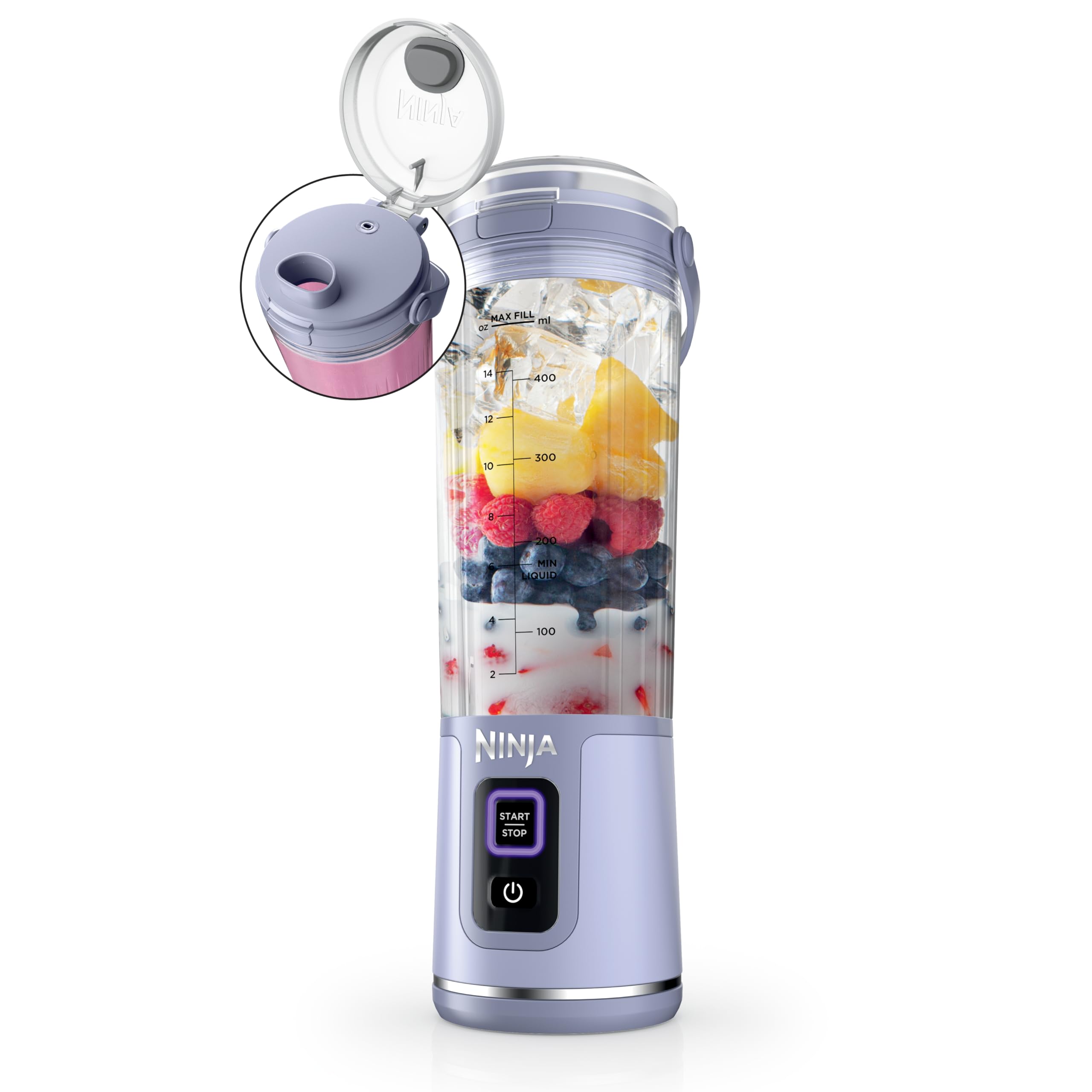 Ninja Blast Portable Blender - 18oz Cordless Personal Blender for Smoothies & Protein Shakes | BPA Free, Leakproof Lid with Sip Spout | USB-C Rechargeable & Dishwasher Safe | Perfect for Gym, Office & Travel | Lavender (BC151ML)