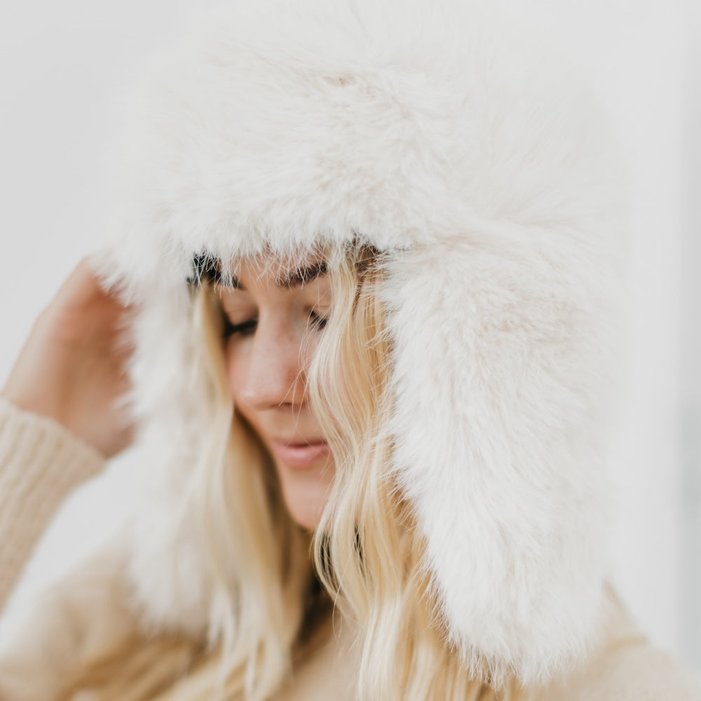 Bonnie Bomber Faux Fur Winter Hat for Women - Warm & Stylish Beanie with Ear Flaps - Perfect for Cold Weather, Snowboarding, Skiing & Outdoor Activities
