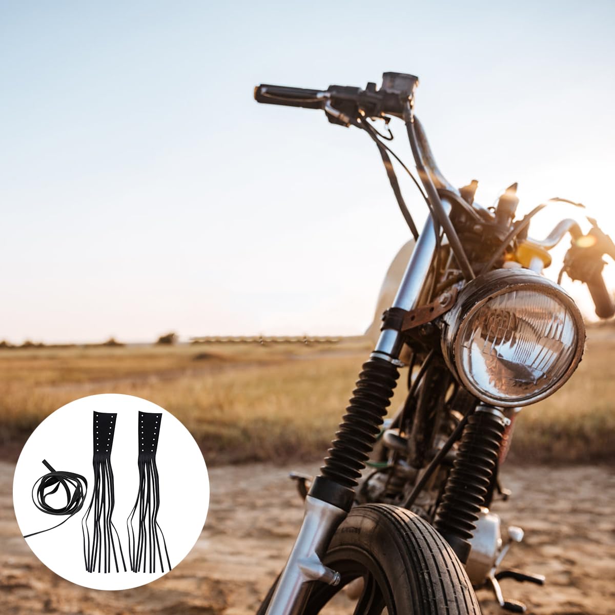 Motorcycle Lever Tassels - Leather Grip Covers for Throttle & Brake - Enhance Ride Comfort