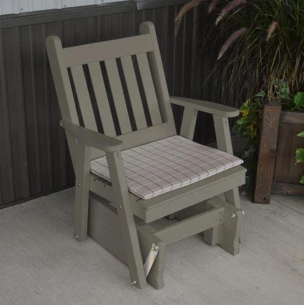 A & L Furniture Yellow Pine Traditional English Glider Chair - Comfortable Rocking Chair for Nursery, Porch & Living Room - Perfect for Relaxing & Breastfeeding