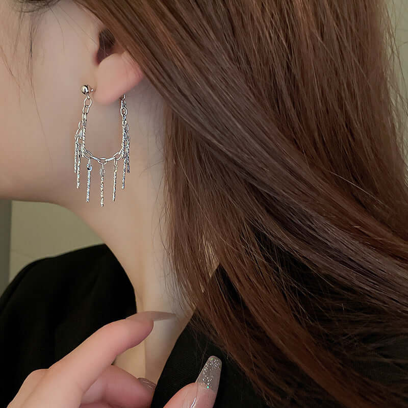 Elegant Gold Chain Tassel Waterfall Earrings for Women | Fashion Dangle Drop Earrings | Perfect for Parties, Weddings & Evening Events | R1554