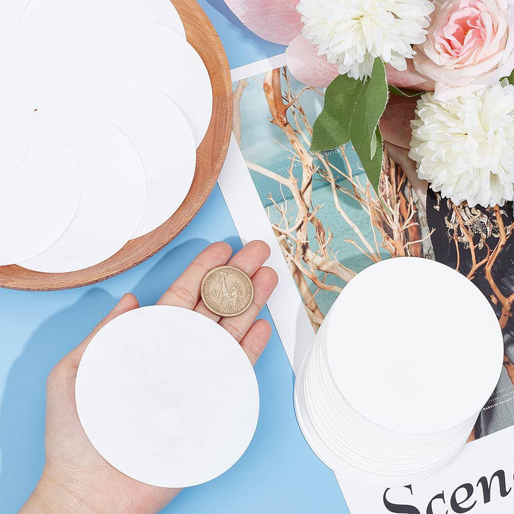 GORGECRAFT 100PCS 90mm High-Quality Synthetic Filter Discs - Cellulose Filter Paper for Buchner Funnel, Medium Speed Filtration, Mushroom Cultivation & Lab Use - Ashless, Circular Funnel Filters for Scientific Experiments & Coffee Brewing