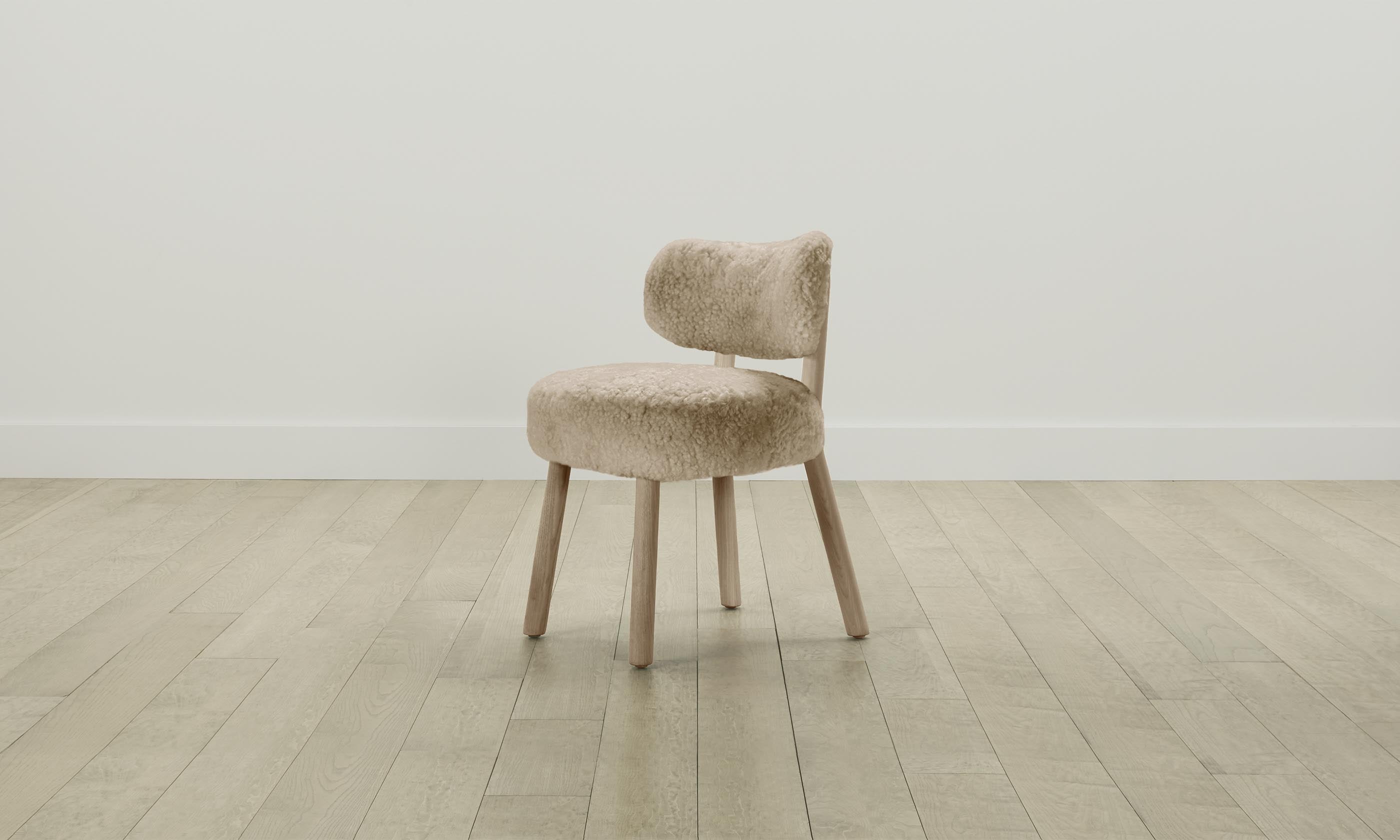 The Jane Dining Chair - Shearling Toffee Upholstered Accent Chair for Modern Dining Room, Living Room & Office - Comfortable Mid-Century Style Seating for Home Decor