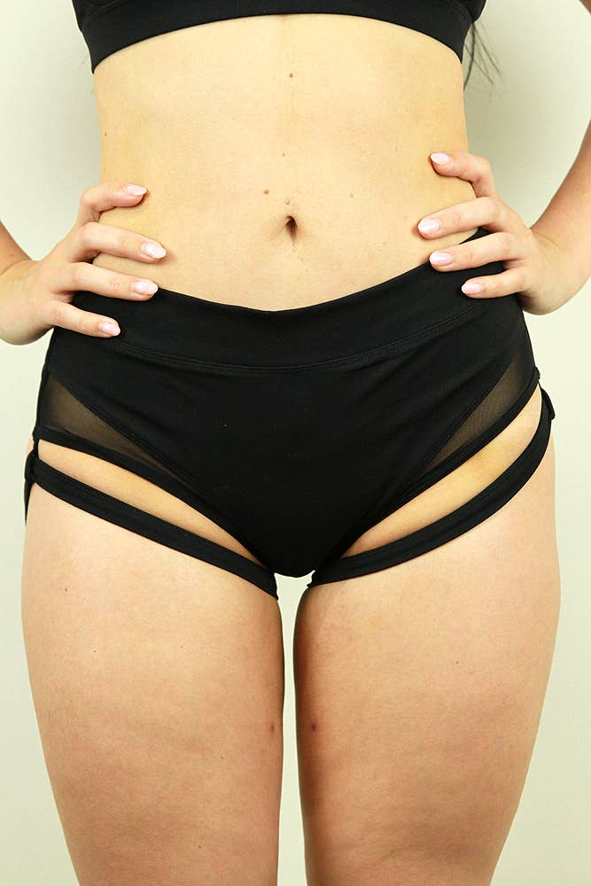Maddox Sexy Low Waist Garter Lingerie Shorts - Black | Women's Lace Underwear for Valentine's Day & Romantic Nights