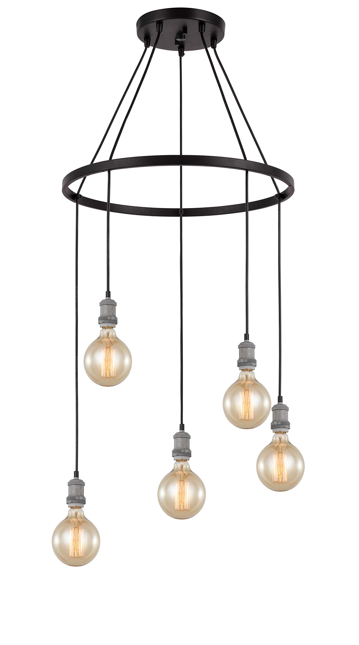 18328GYZ-G125 Elegant Grey and Bronze Painted Chandelier - Perfect for Dining Room, Living Room & Bedroom Lighting