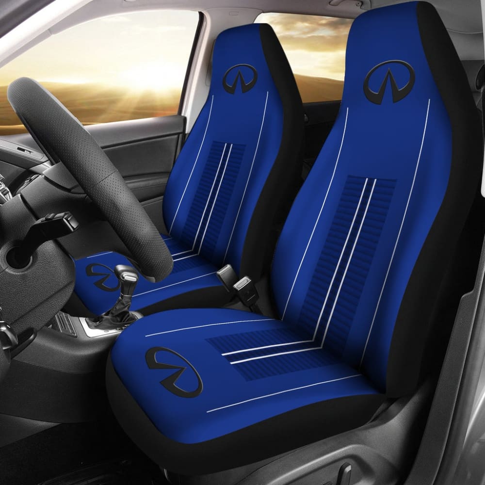 Premium Black & Blue Custom Infiniti Car Seat Covers - Perfect Fit for 2 Seats (Model 210801) | Luxury Protection & Style Upgrade for Your Vehicle Interior