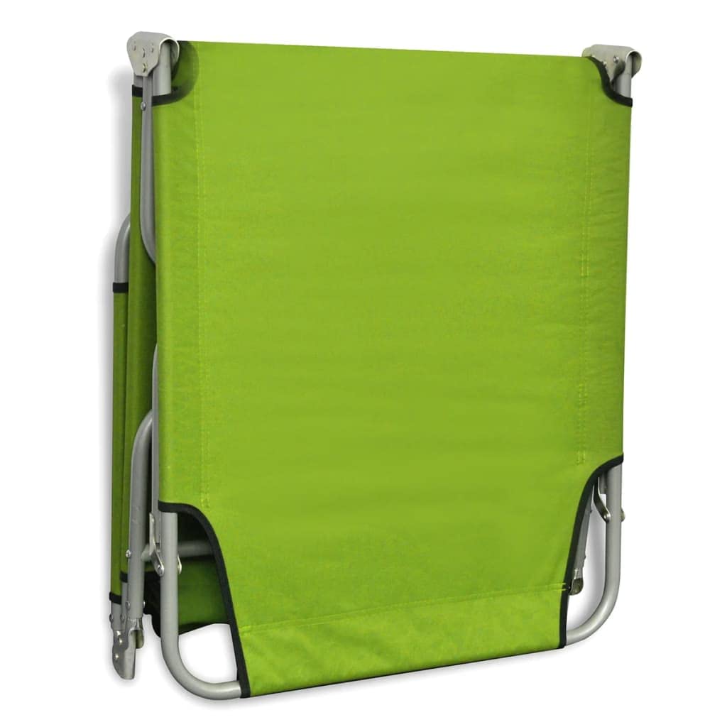 CHARMMA Folding Sun Lounger Chair - Powder-Coated Steel Frame, Apple Green Color, 5.1KG Lightweight - Perfect for Beach, Poolside, Patio, and Outdoor Relaxation
