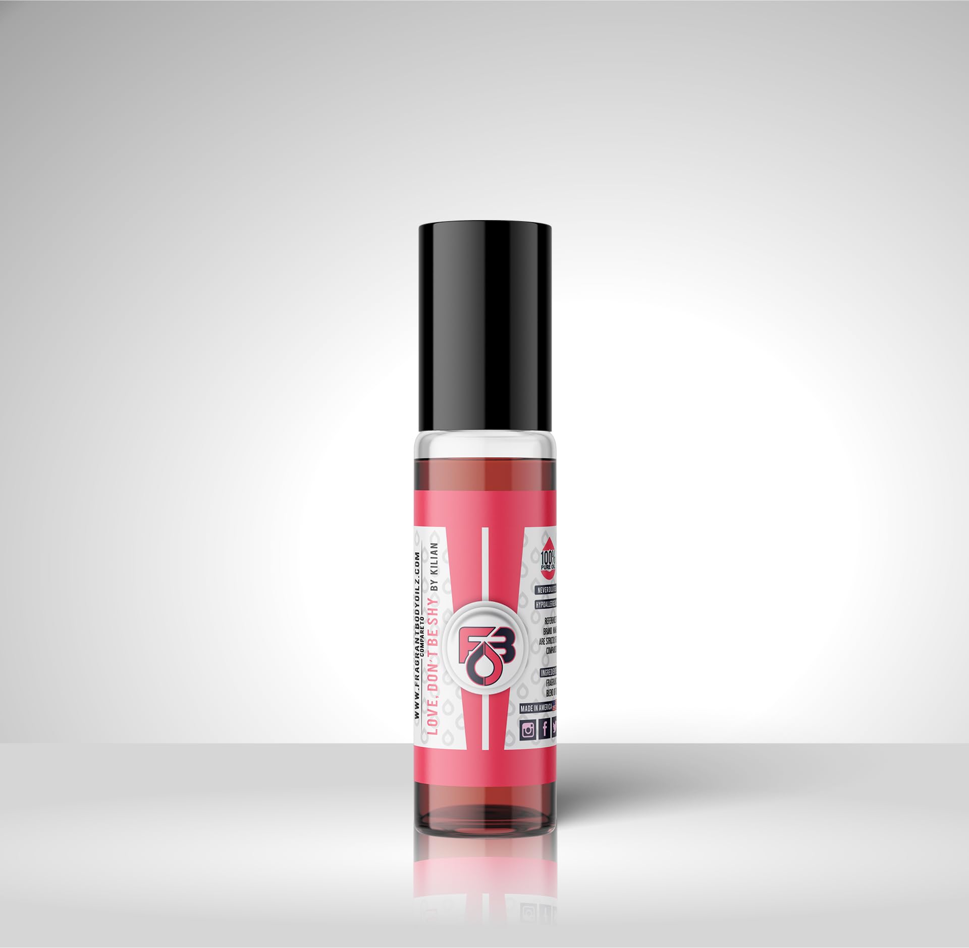 Fragrant Body Oilz Impression of Love Don't Be Shy Perfume Oil - 1/3oz Roll-On for Women, Long-Lasting Scent, Perfect for Date Night & Special Occasions