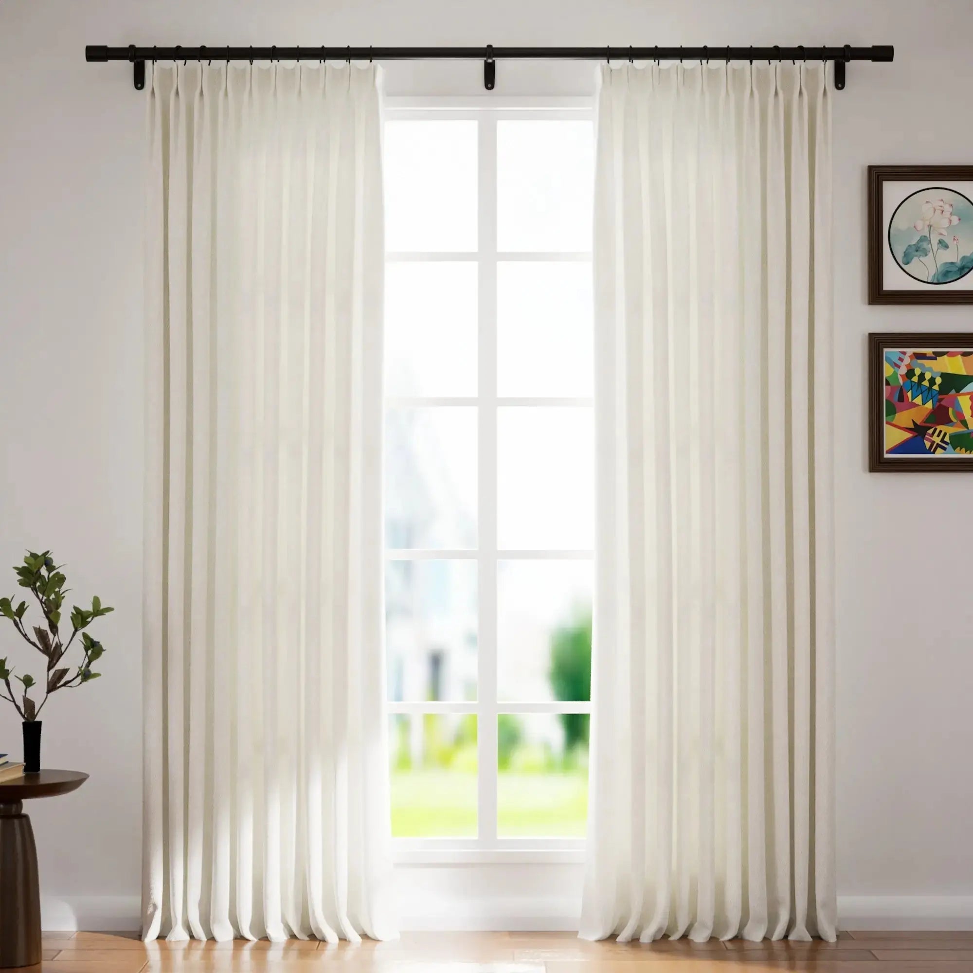 Vinny Twill Pleated Drapery Curtains - Elegant Window Treatments for Living Room, Bedroom & Home Decor