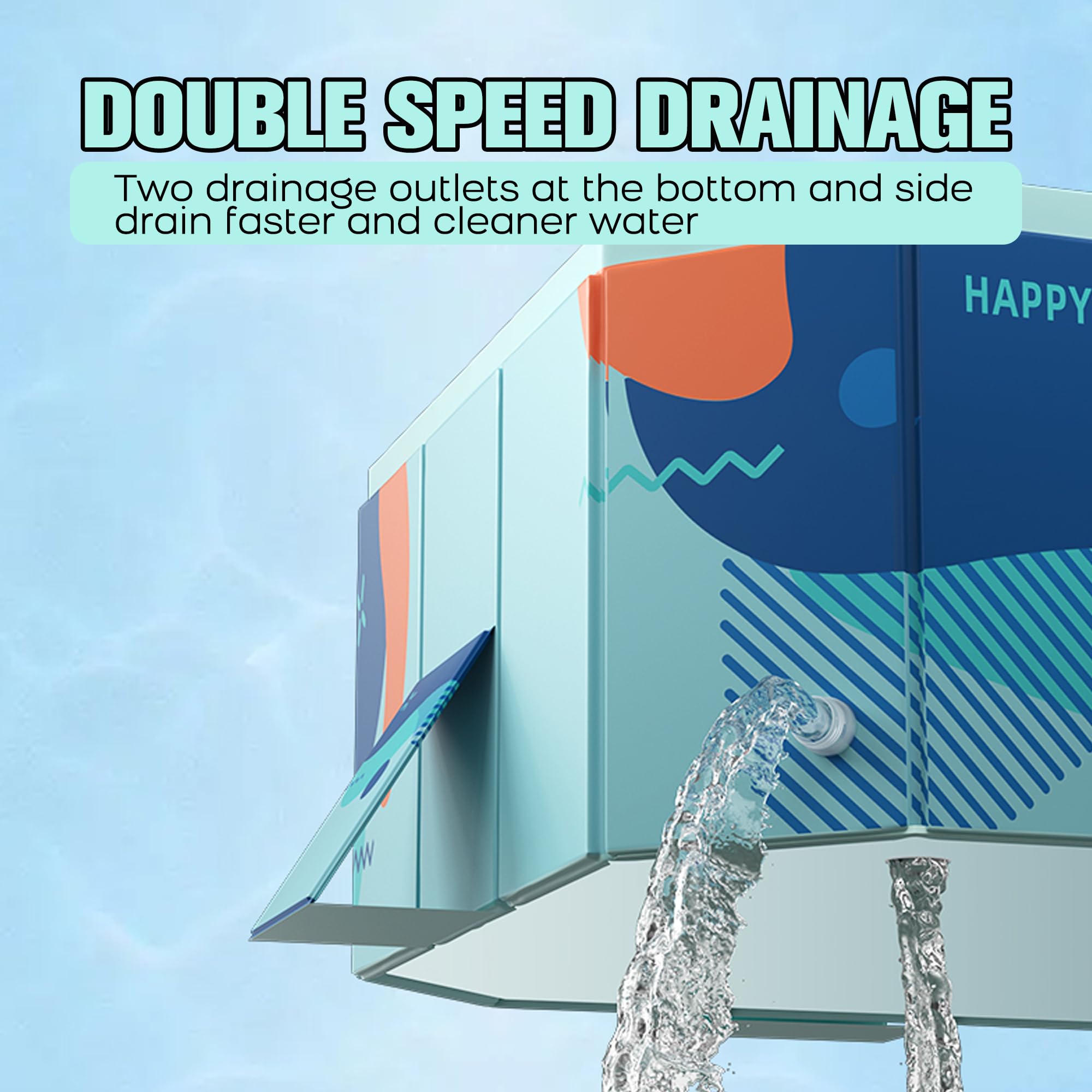 Foldable Non-Inflatable Swimming Pool for Kids & Adults - 113