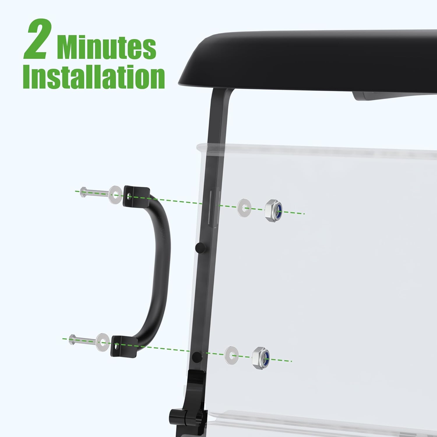 Universal Golf Cart Grab Handles for Yamaha EZGO Club Car - Square Tube Accessories for Easy Entry & Exit - Durable Non-Slip Handles for Golf Carts & Utility Vehicles (10L0L) - Perfect for Seniors & Golfers