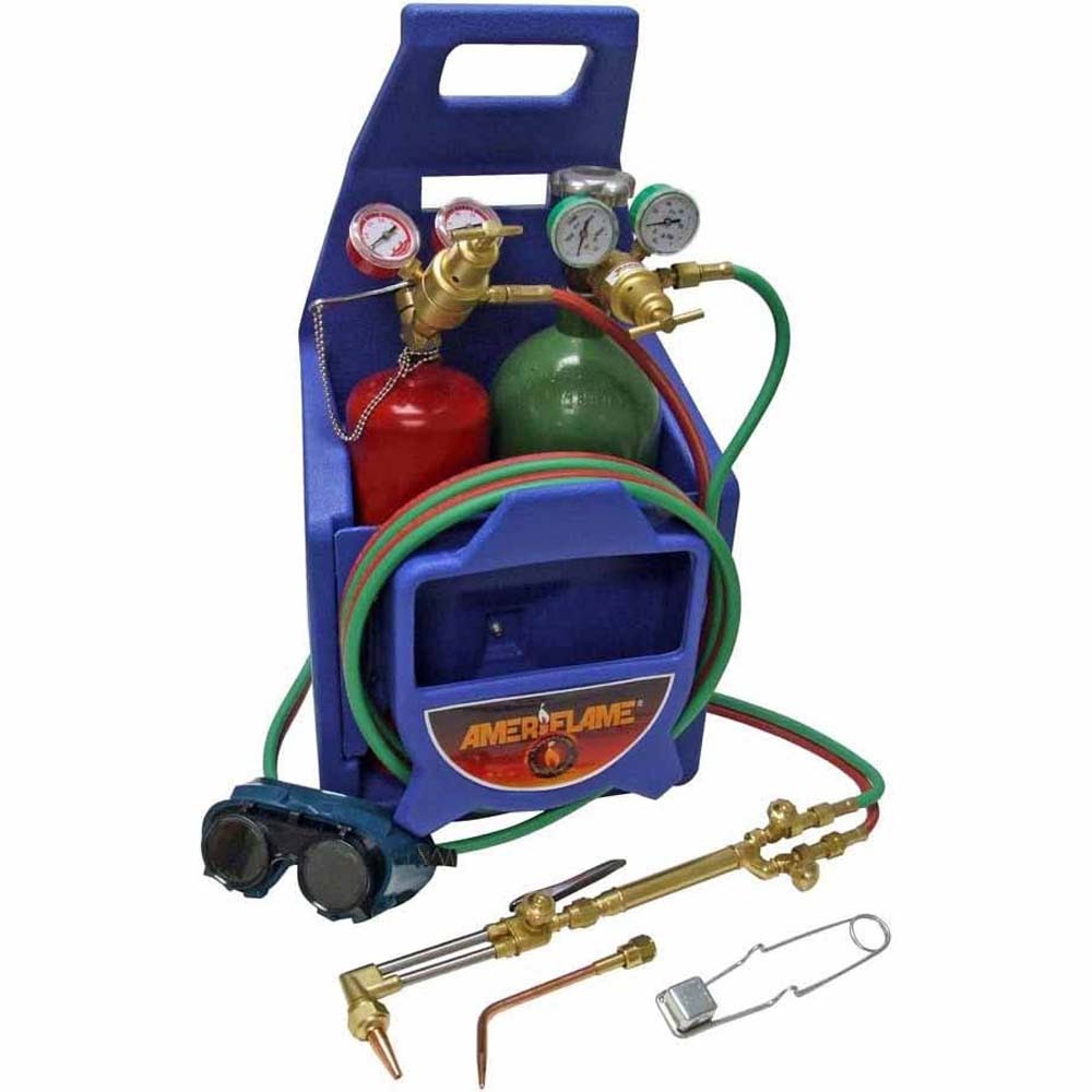 Ameriflame TI350T OXY/Acetylene Welding & Cutting Kit with Tanks - Professional Metal Fabrication, Repair & DIY Projects for Home, Garage & Workshop Use