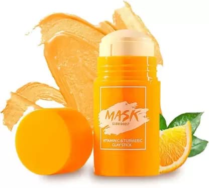 SIXPLUS Green Tea & Vitamin C Clay Face Mask Stick with Turmeric - 80g Detoxifying Facial Treatment for Glowing Skin - Perfect for Acne-Prone Skin & Evening Skincare Routine