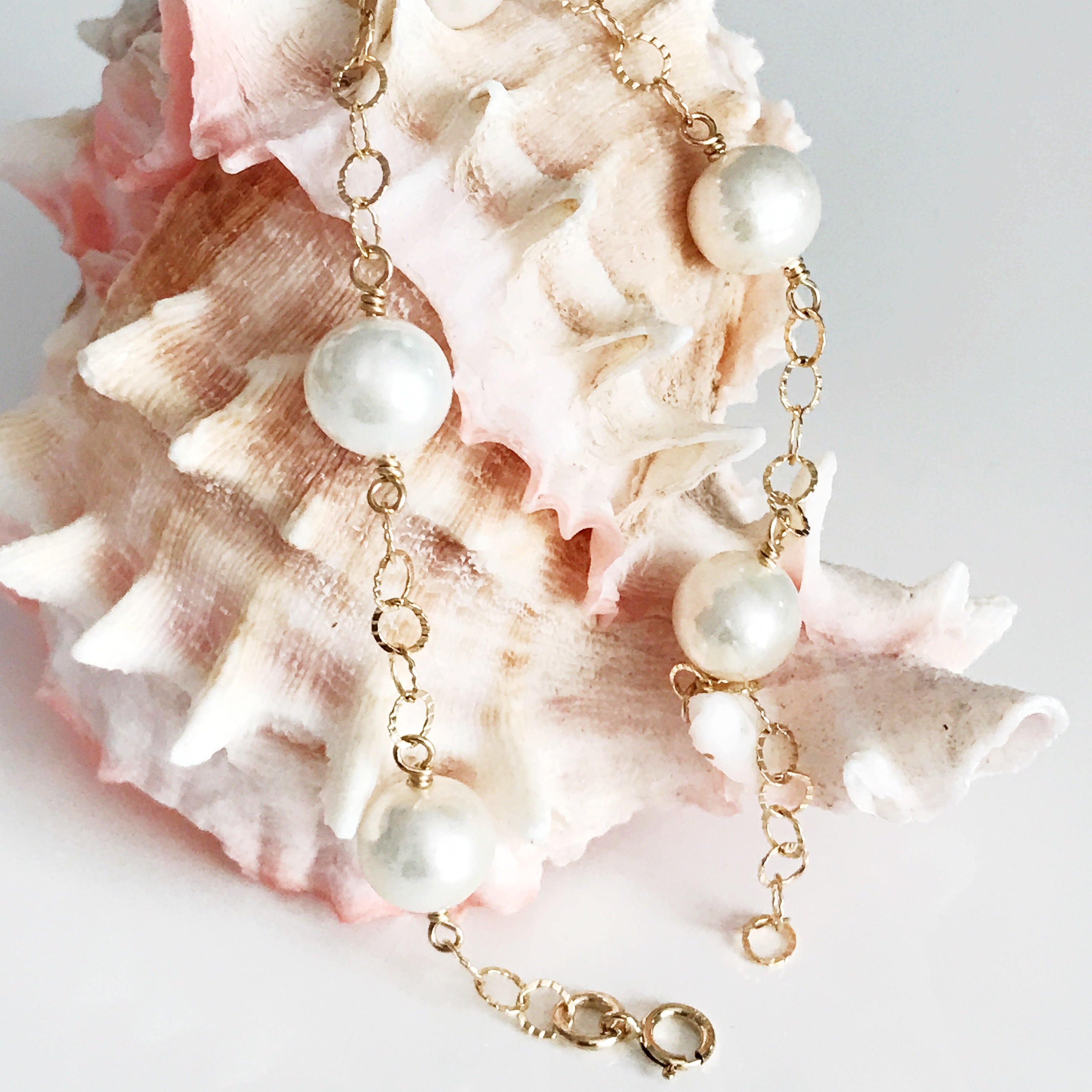 LEILANI White Pearl Bracelet (B360) - Elegant Jewelry for Women, Perfect for Weddings, Parties & Everyday Wear