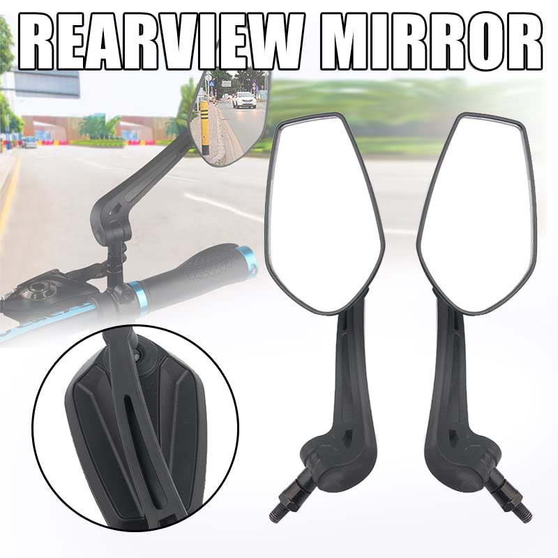 360° Rotatable Motorcycle Mirror Set - Adjustable Handlebar Rear View Mirrors for Enhanced Safety | Perfect for Cruisers, Sport Bikes & Road Trips