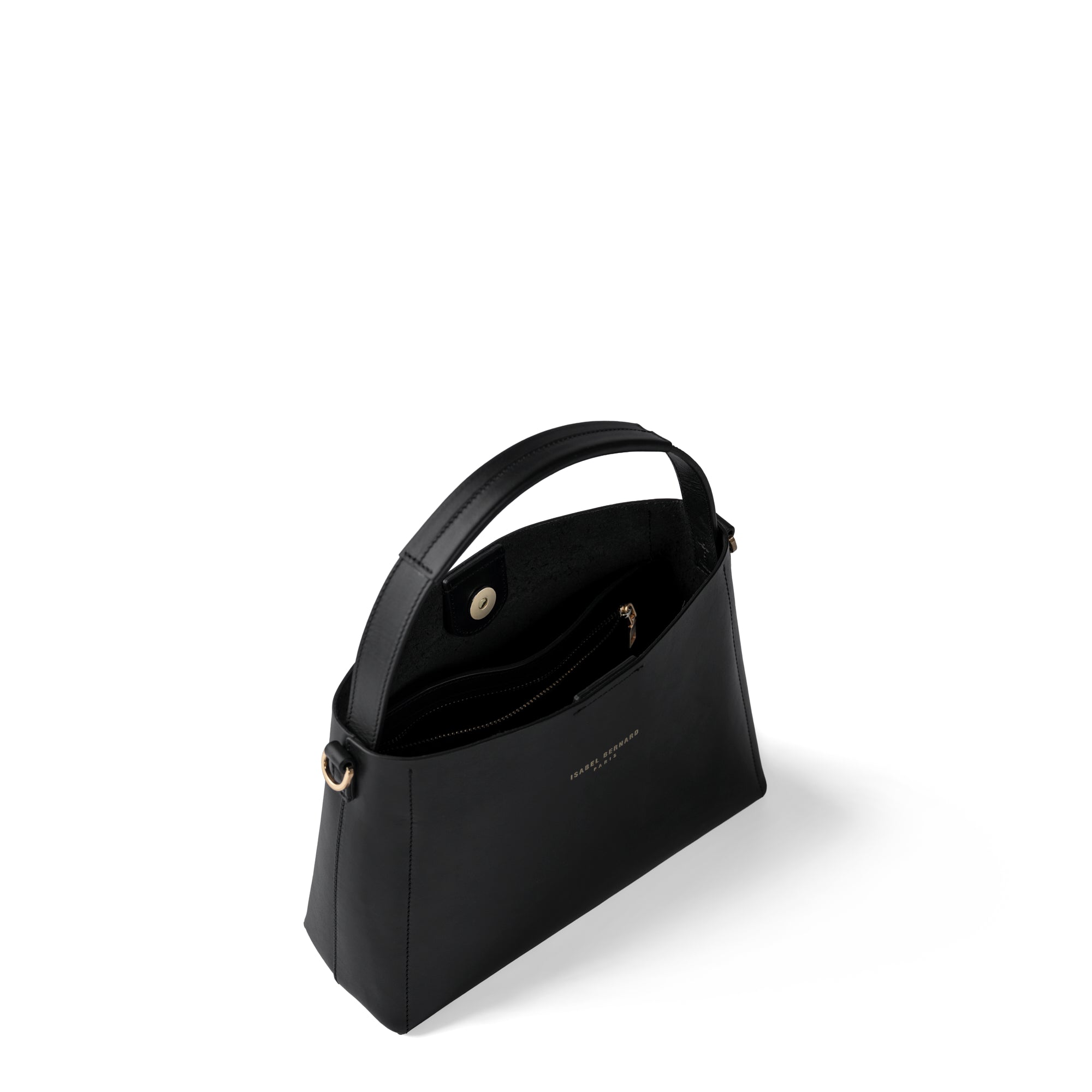 Montmartre Béatrice Midi Black Vegetable-Tanned Leather Handbag for Women | Stylish Crossbody Purse for Work, Travel & Everyday Use