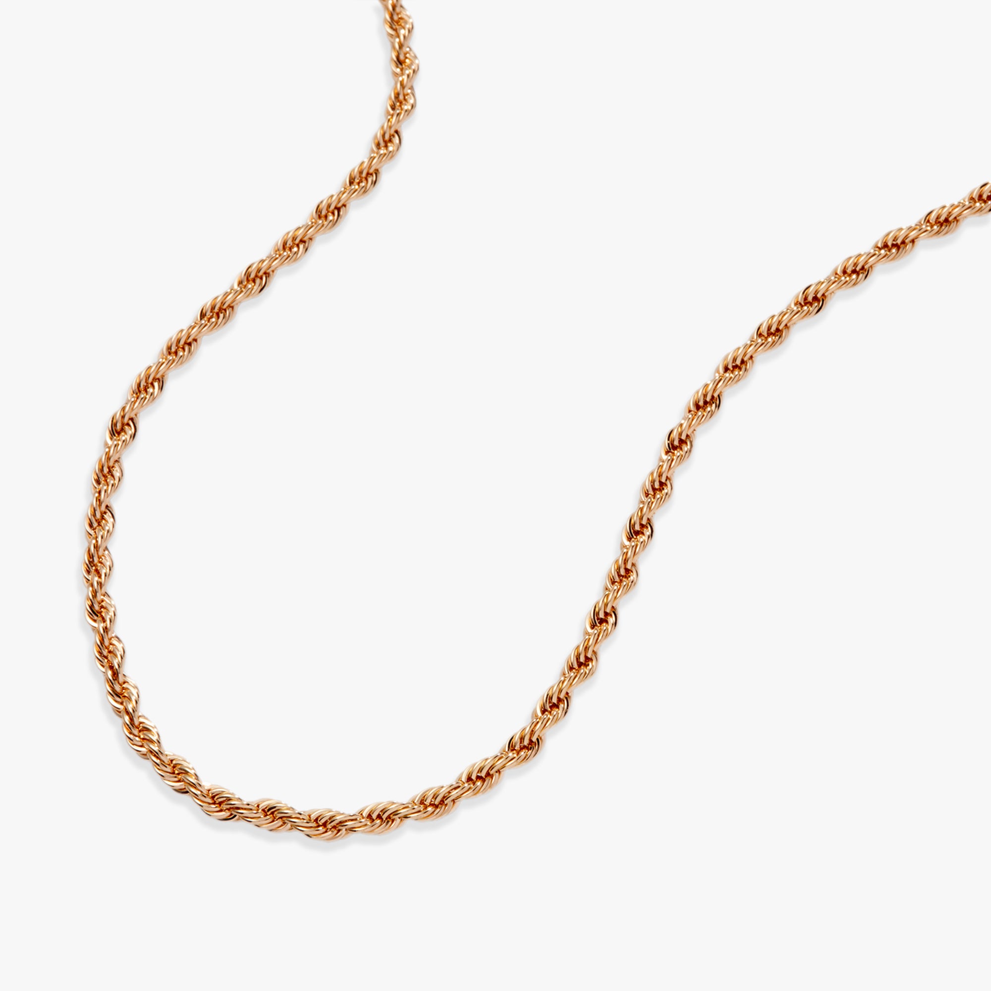 French Rope Chain Necklace for Women - 14K Gold Plated Stainless Steel Dainty Layering Necklace Jewelry Gift for Her - Perfect for Everyday Wear, Date Night & Special Occasions