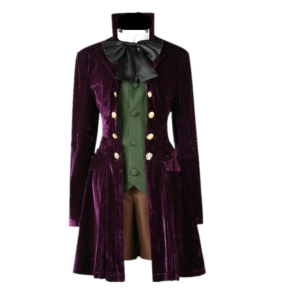 Black Butler 2 Kuroshitsuji Alois Trancy Anime Cosplay Costume Full Set - Outerwear, Vest, Shirt, Shorts & Bow Tie - Perfect for Halloween, Conventions & Anime Events