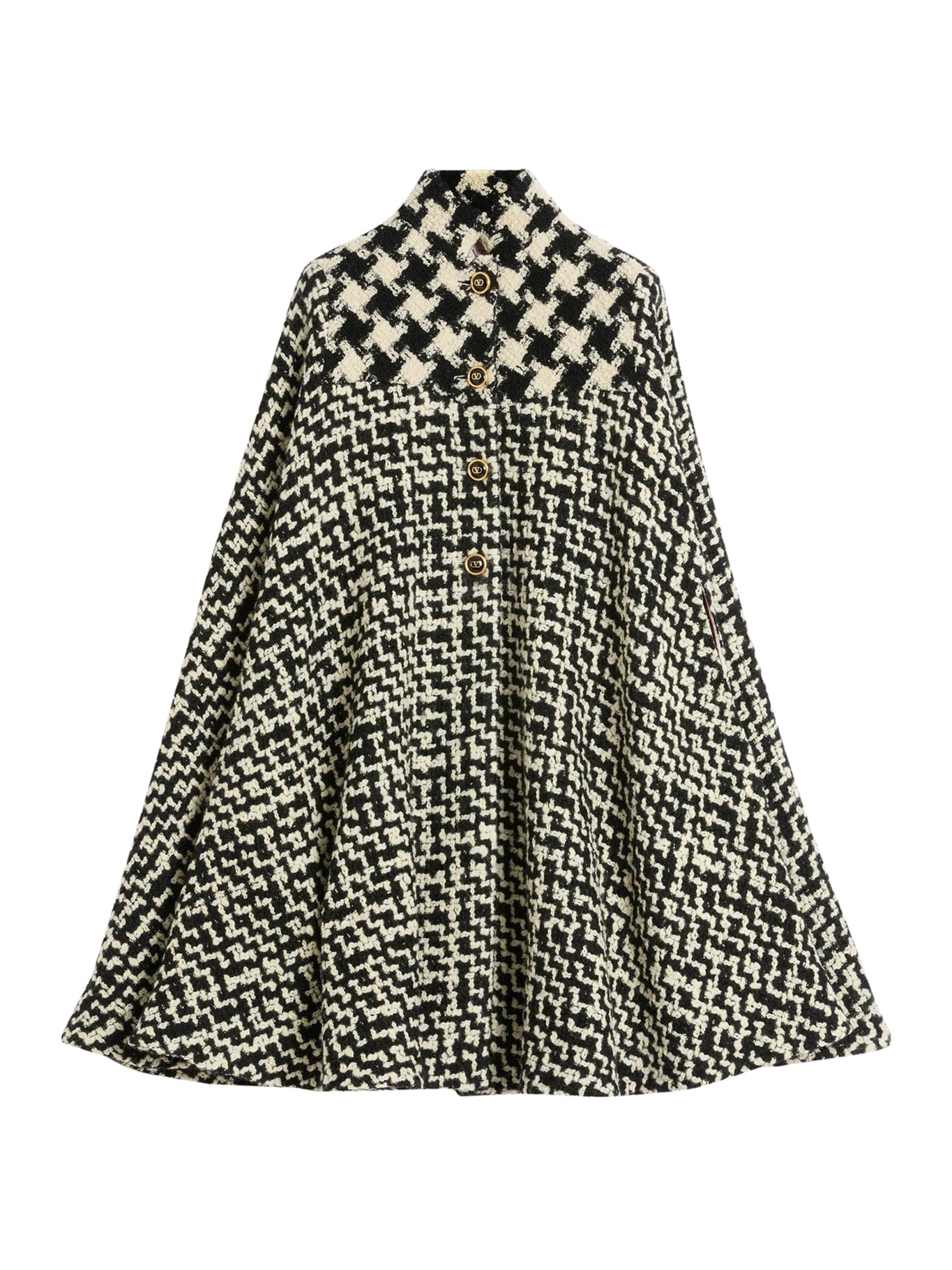 Stylish Geometric Tweed Cape - Women's Fashion Outerwear for Fall & Winter | Perfect for Office, Parties & Special Occasions