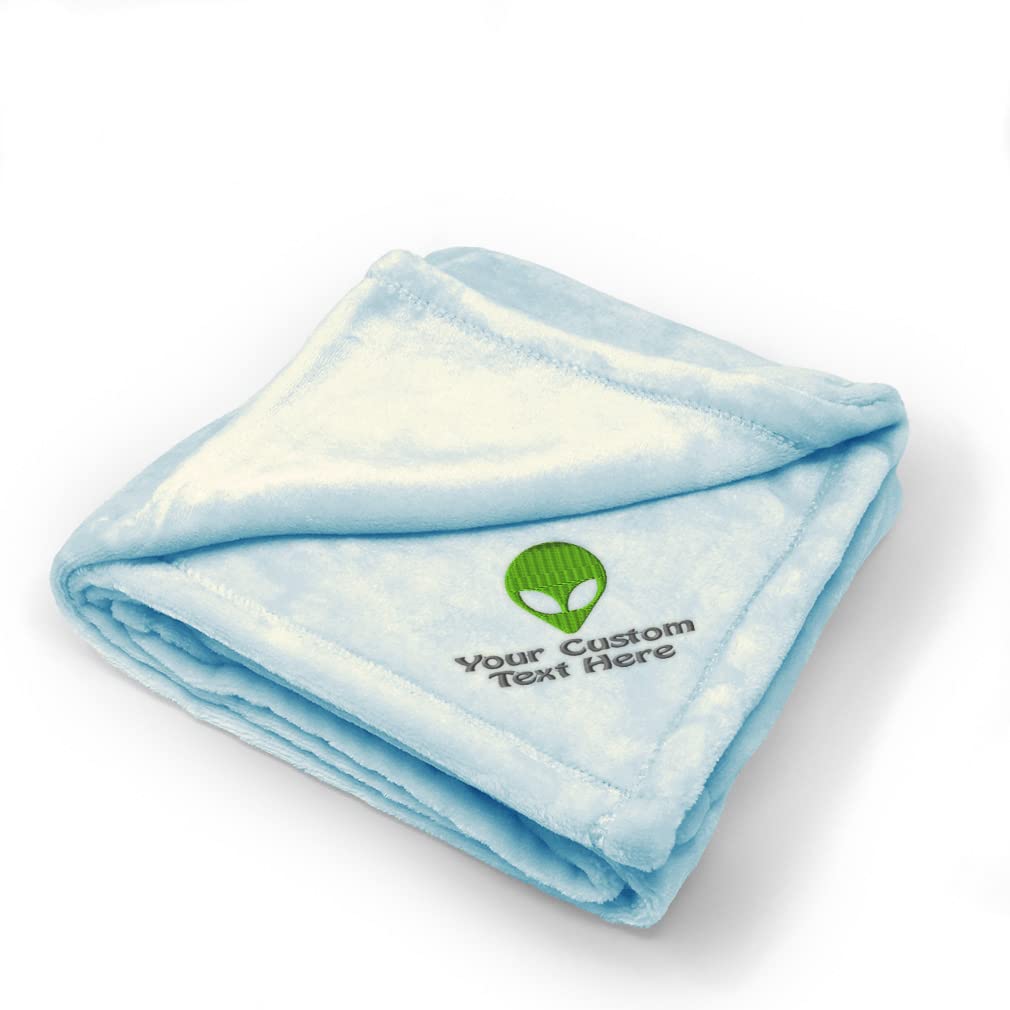 Custom Embroidered Baby Blankets for Boys & Girls - Soft Nursery Bedding with Cute Alien Design | Perfect for Cribs, Strollers & Gift Giving