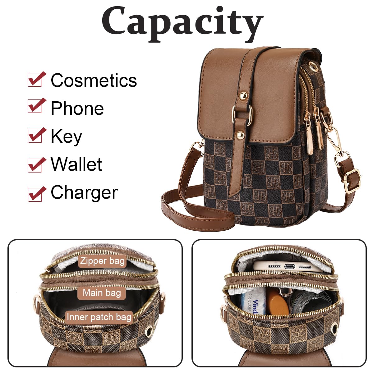 PALAY® Women's Stylish PU Leather Crossbody Sling Bag - Phone Holder Wallet Purse with Pocket - Perfect Mini Shoulder Bag for Mother's Day Gift, Daily Use, Travel & Shopping