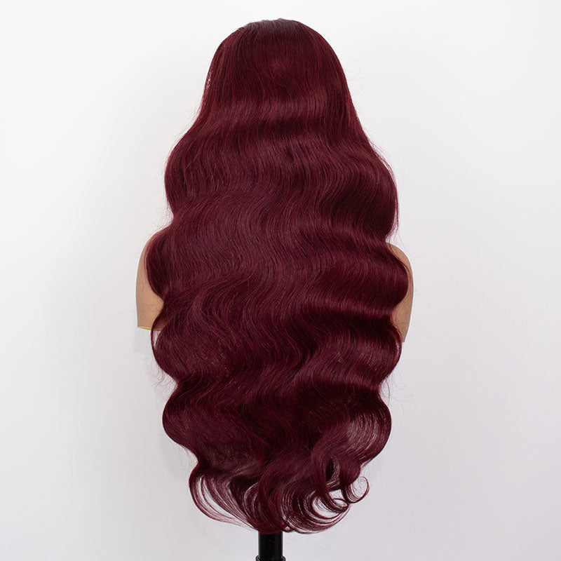 Eullair 28 Inch Body Wave Human Hair Wig with 13x4 Lace Frontal - Natural Wavy Colored Wig for Fall | Affordable & Cost-Effective Choice | Perfect for Daily Wear, Cosplay, and Special Occasions