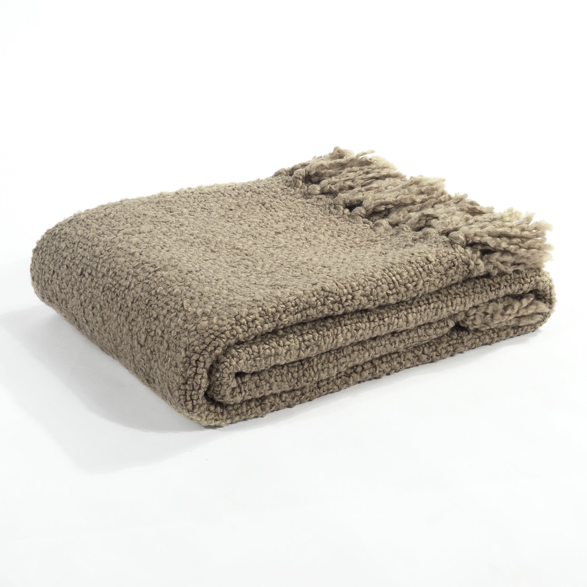 Tulum Boucle Textured Woven Fringed Throw Blanket - Soft Cozy Knit Blanket for Couch, Bed & Sofa - Perfect for Living Room, Bedroom & Home Decor