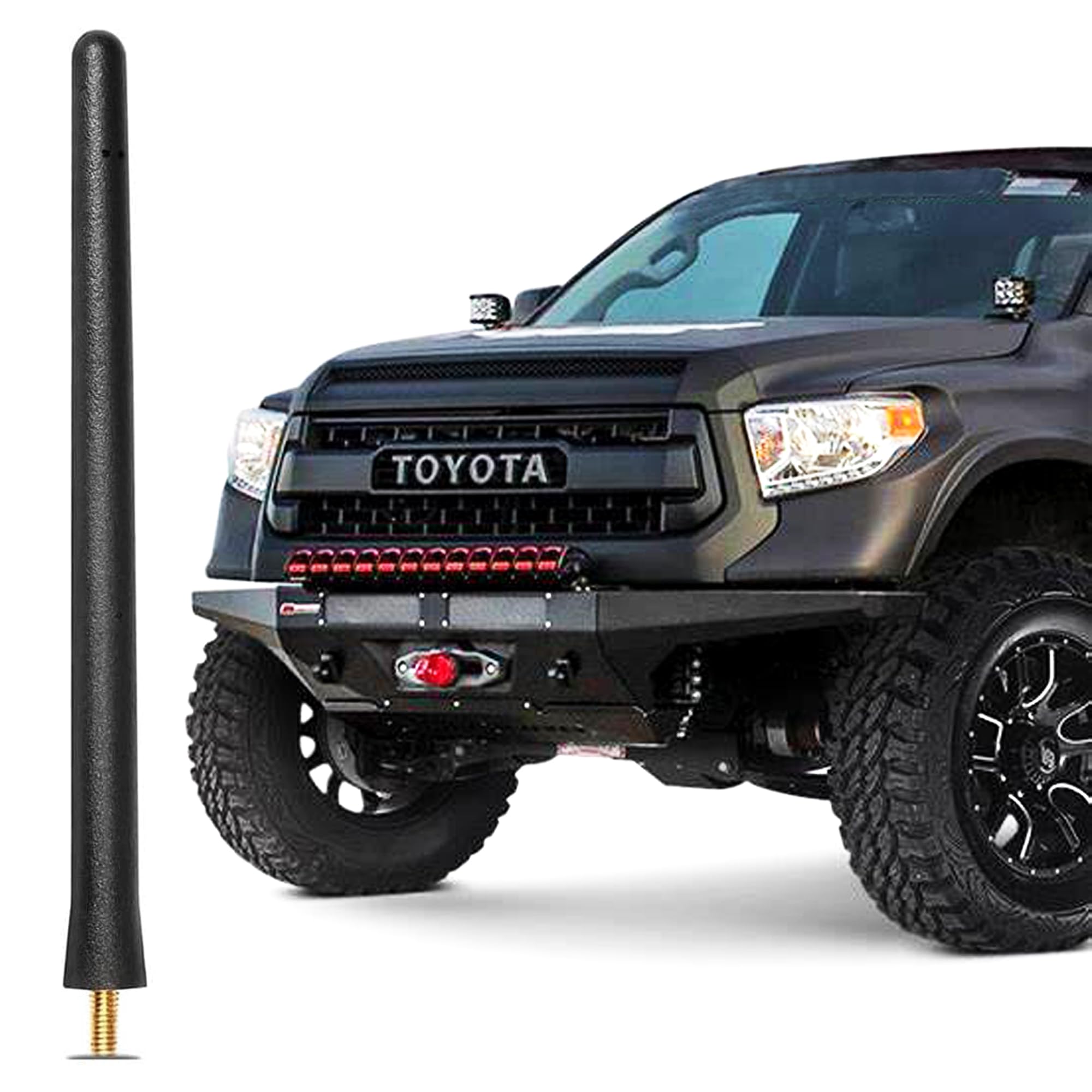 KSaAuto 6 3/4 Inch Stubby EPDM Rubber Antenna for Toyota Tacoma Tundra FJ Cruiser (1995-2025) - Waterproof Car Wash Proof Replacement Upgrade with Enhanced FM/AM Radio Reception - Perfect for Off-Roading, Daily Commuting & Car Enthusiasts