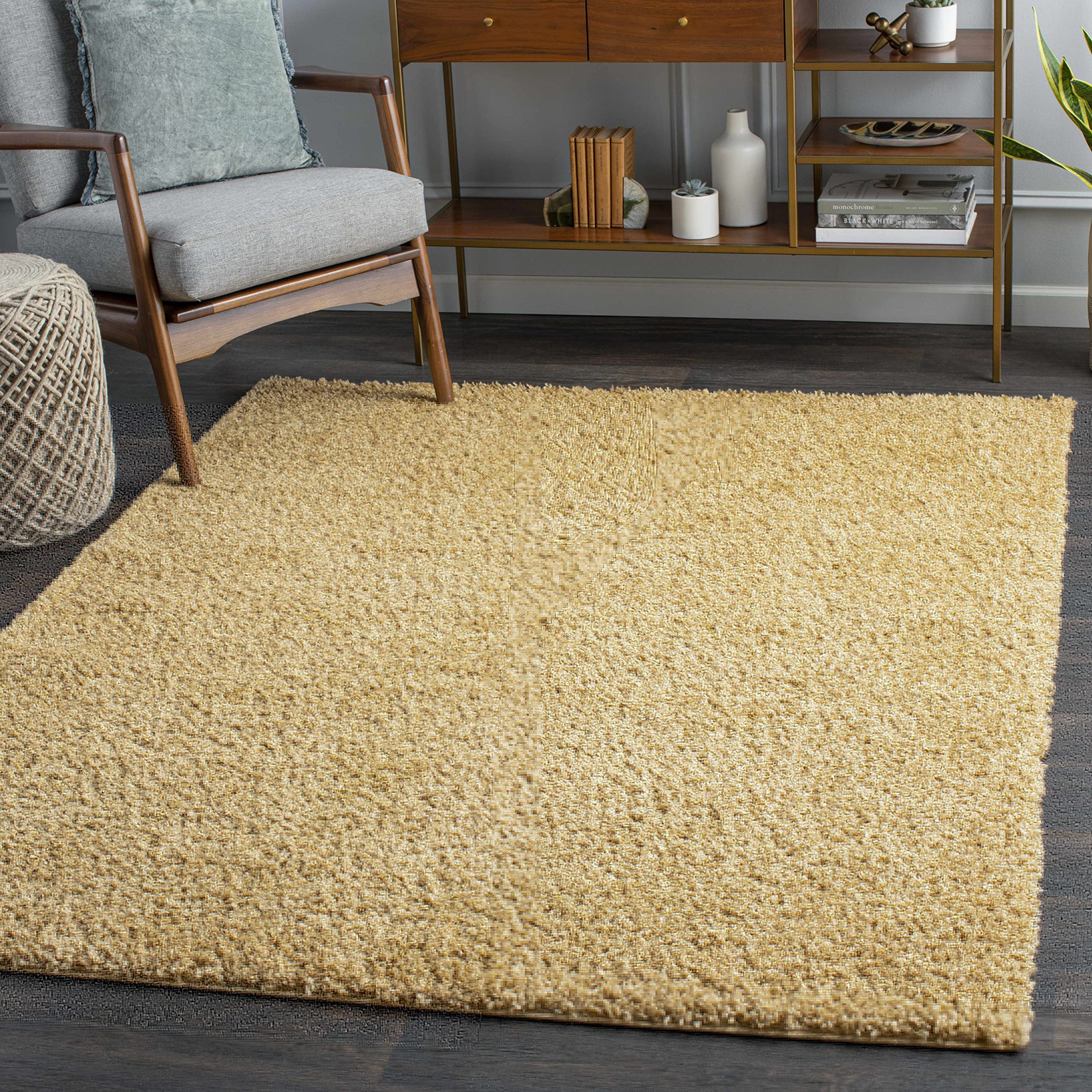 Plush Beige Hauteloom Hogansville Area Rug 5'3