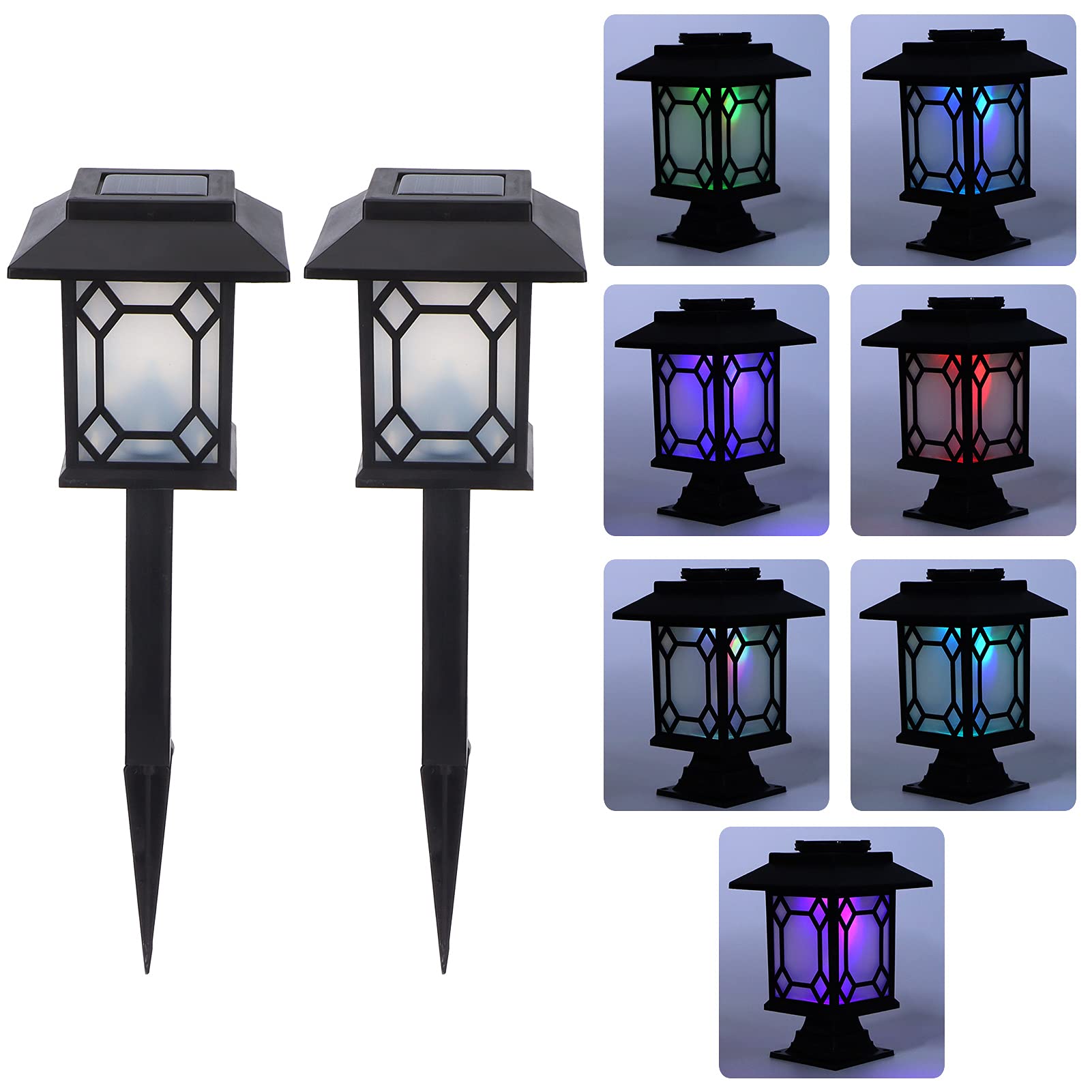 EBTOOLS 2-Pack Solar LED Lawn Lights - Waterproof Outdoor Solar Powered Landscape Lighting for Garden, Yard, Patio, Pathway | Perfect for Evening Ambiance & Landscape Decoration