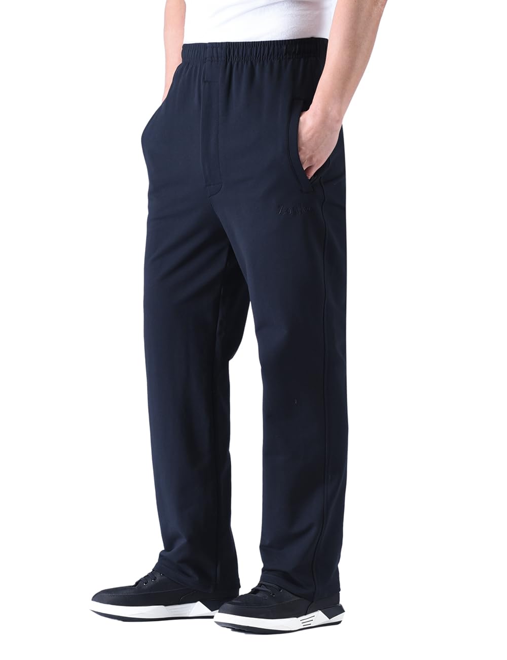 Zoulee Men's Casual Cotton Jogger Sweatpants with Zipper Front - Comfortable Lounge Pants for Workout, Running, and Home Relaxation