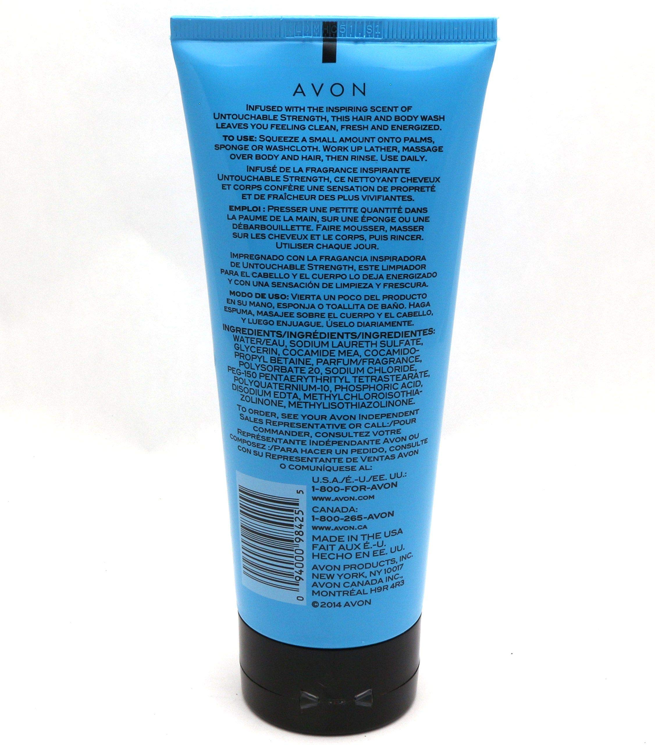 AVON Untouchable Strength Body Wash 6.7 oz - Deep Cleansing & Hydrating Shower Gel for Men & Women - Perfect for Daily Use, Gym & Post-Workout