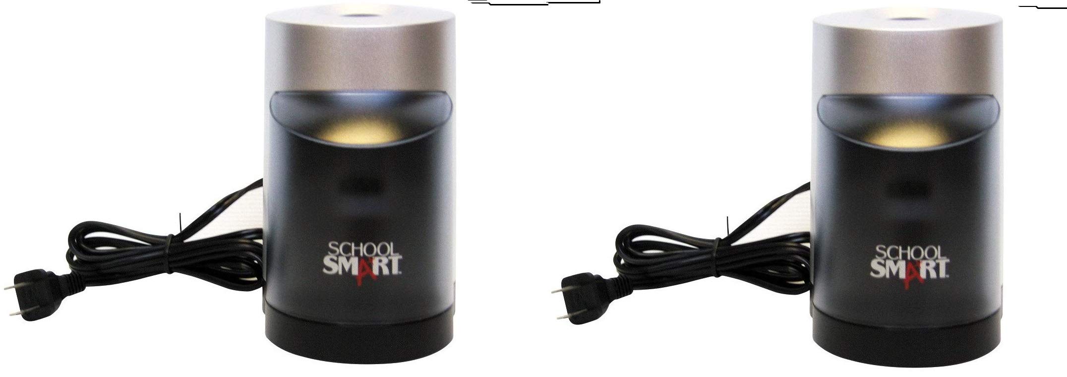 School Smart Electric Pencil Sharpener - 6 x 4 Inches Vertical Design for Classroom & Office Use (2 Pack) | Perfect for Teachers, Students & Professionals