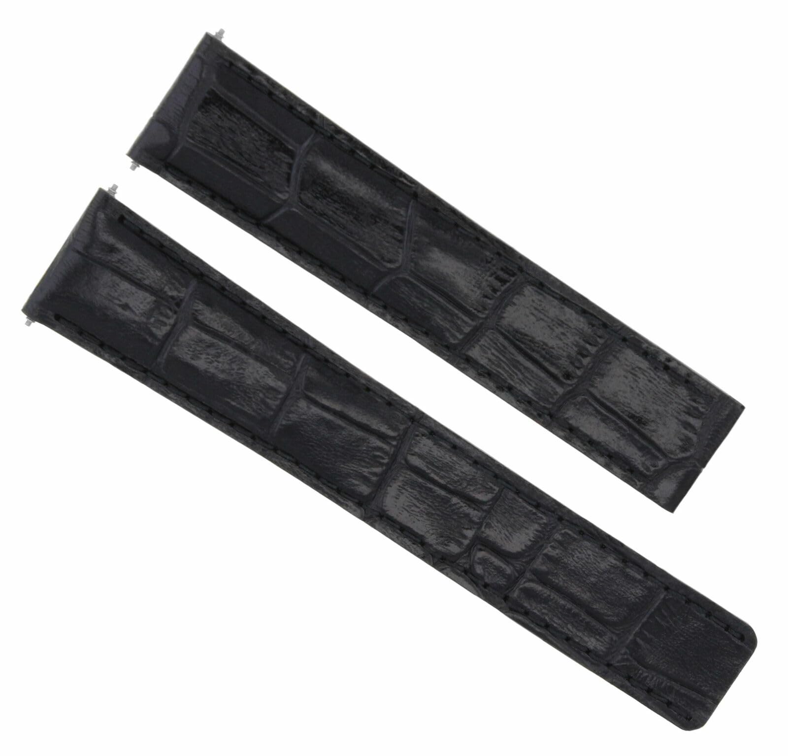 18mm Genuine Leather Watch Band Strap - Compatible with Cartier Tank Deployment Clasp (18/16mm) - Black Replacement Strap for Men & Women - Perfect for Business, Casual & Formal Occasions