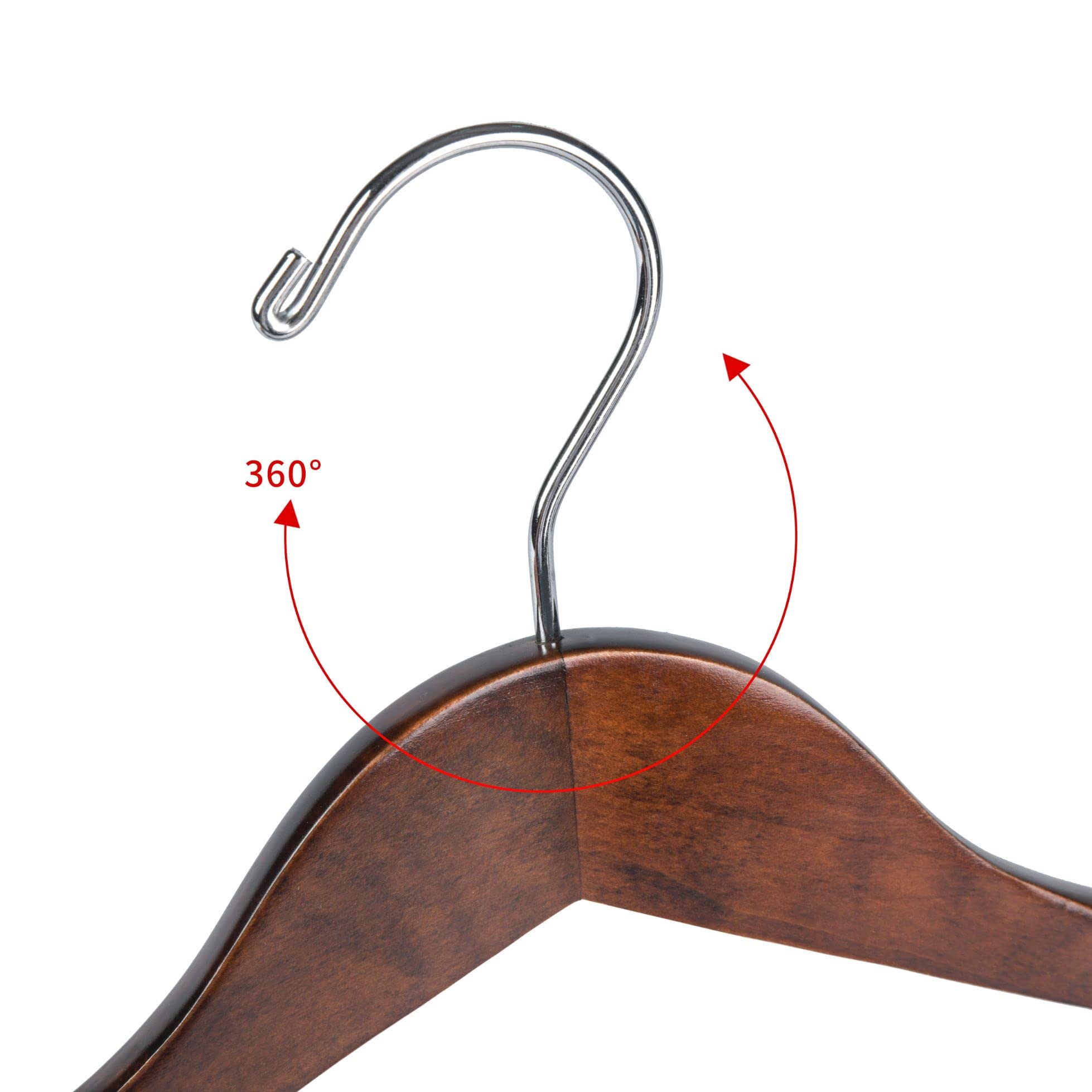 Premium 30-Pack Wooden Hangers with Swivel Hook - Heavy Duty Wide Shoulder Closet Hangers for Jackets, Coats & Dresses (Supports 20lbs) - Ideal for Wardrobe Organization & Luxury Garment Storage