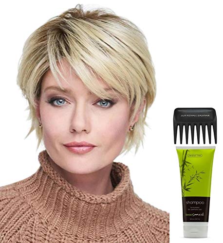 Raquel Welch Flirting with Fashion Wig Bundle - 4 Items (RL12_16 Color) with Christy's Wigs Q&A Booklet, BeautiMark Synthetic Shampoo & Wide Tooth Comb | Perfect for Cosplay, Costume Parties & Everyday Glamour