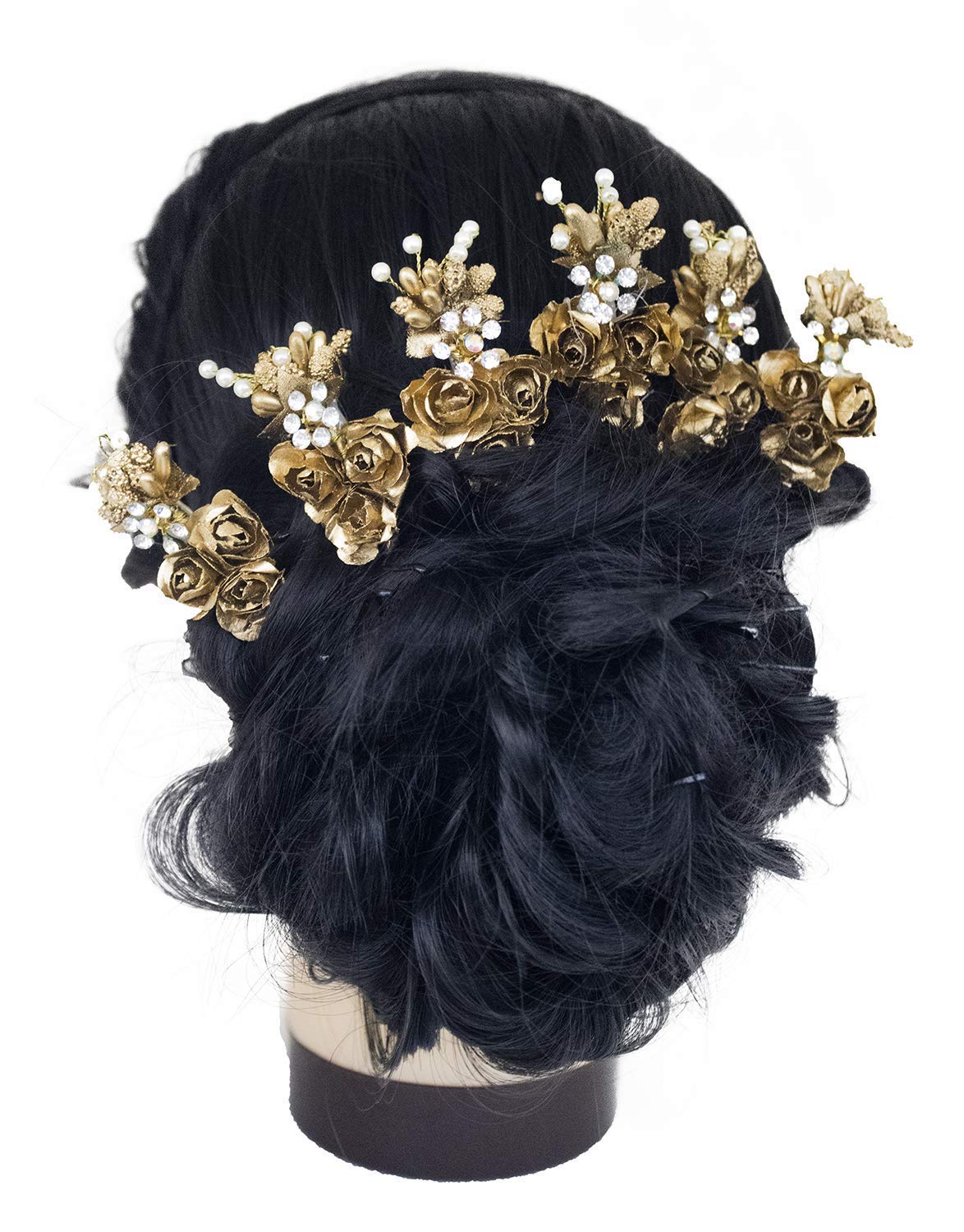 Elegant Golden Hair Bun Pins for Women & Girls - AASA Hair Accessories for Updos, Weddings & Special Occasions