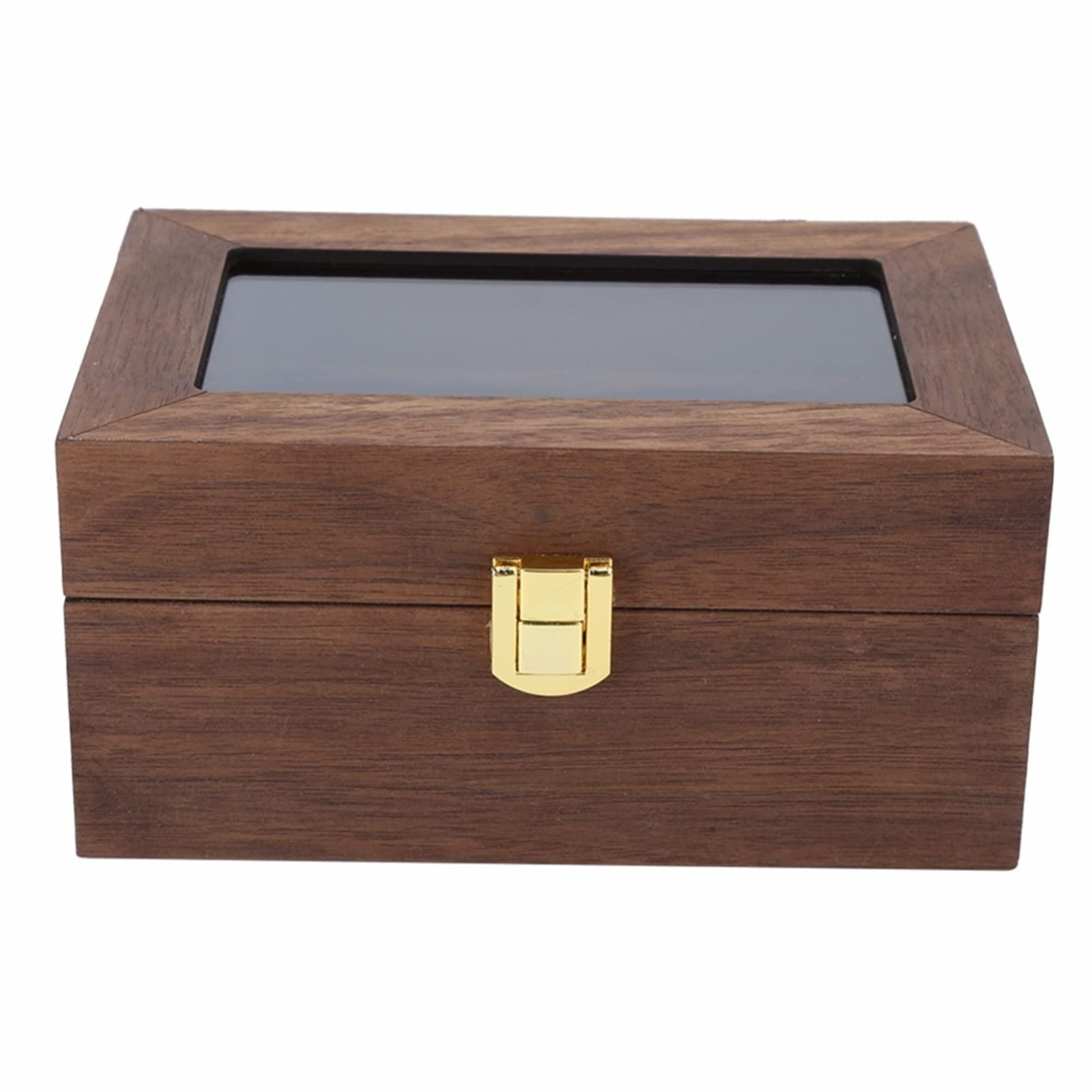 Premium Wooden Watch Display Box with 3 Slots - Jewelry Storage Organizer Case with Clear Transparent Cover - 16.5 x 11 x 8cm Watchmaker Accessory (Black Walnut) - Perfect for Watch Collections, Jewelry Organization & Gift Presentation
