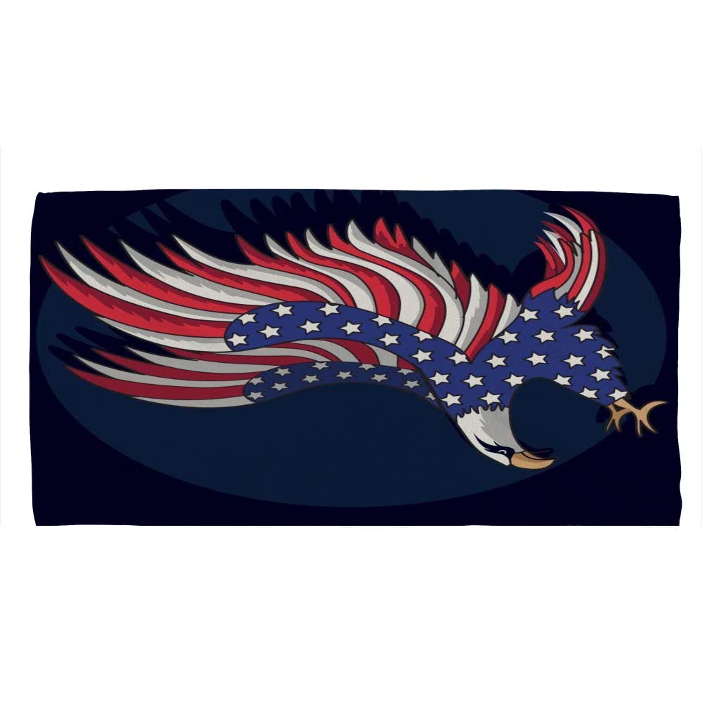 Premium Microfiber Bath Towels - Retro American Eagles Flag Design - Ultra Soft & Absorbent Hand Towels for Bathroom, Kitchen, Gym & Spa - Perfect for Hotels, Home Decor & Gift Giving