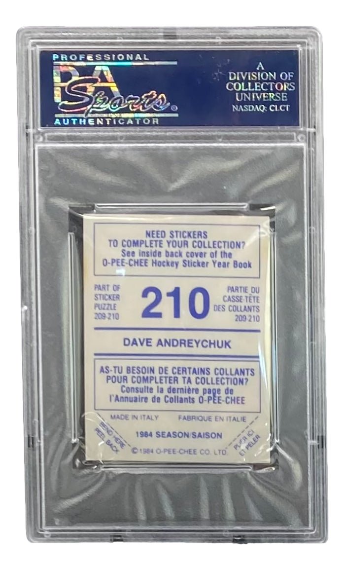 Dave Andreychuk 1984 O-Pee-Chee Rookie Card #210 PSA Mint 9 - Hockey Collectible for Display & Investment